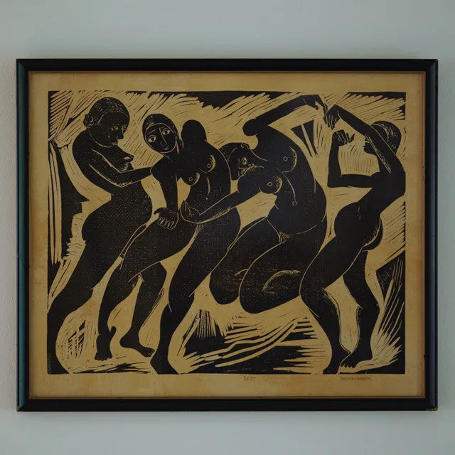 midcentury tribal hand block print