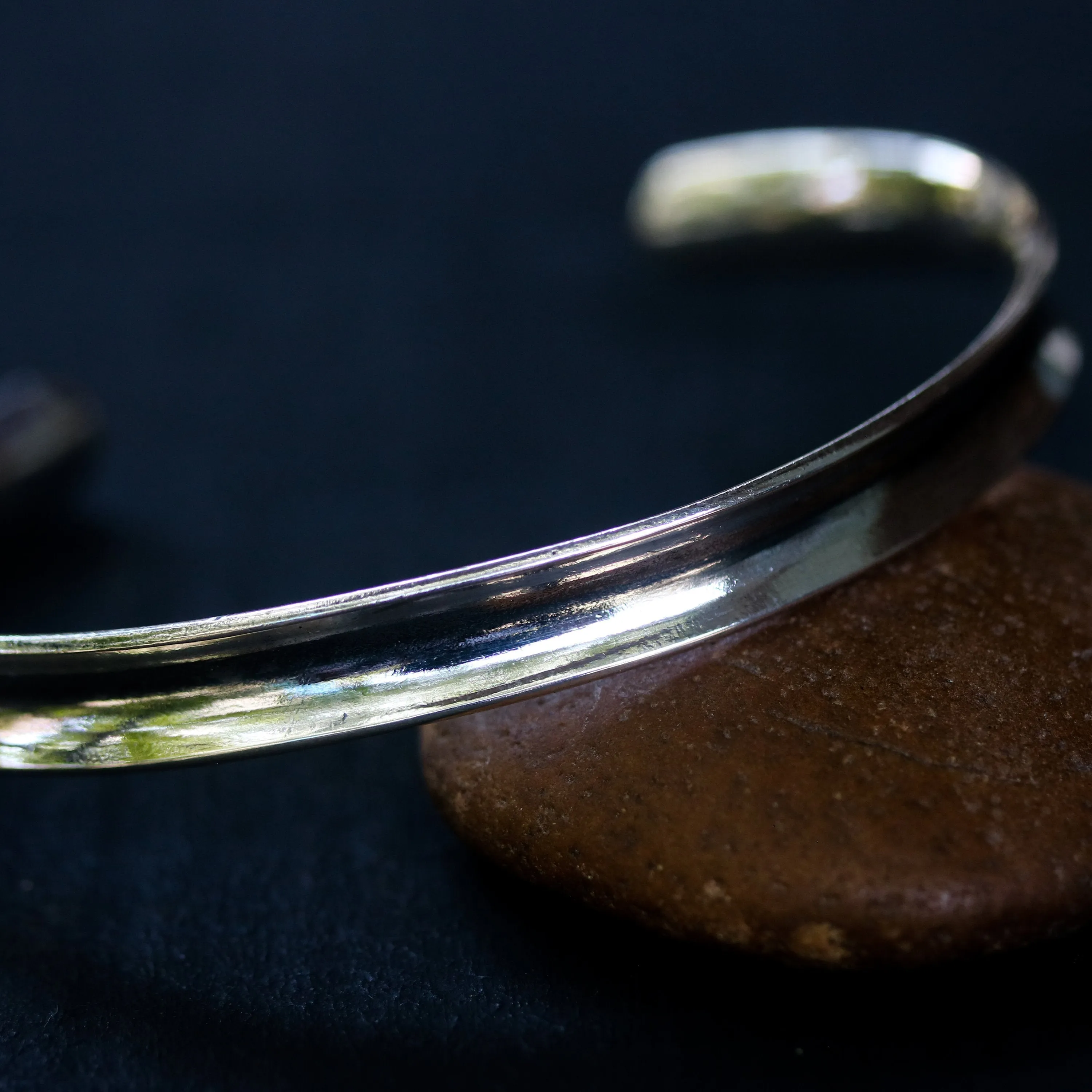 Modern simple cuff men bracelet sterling silver