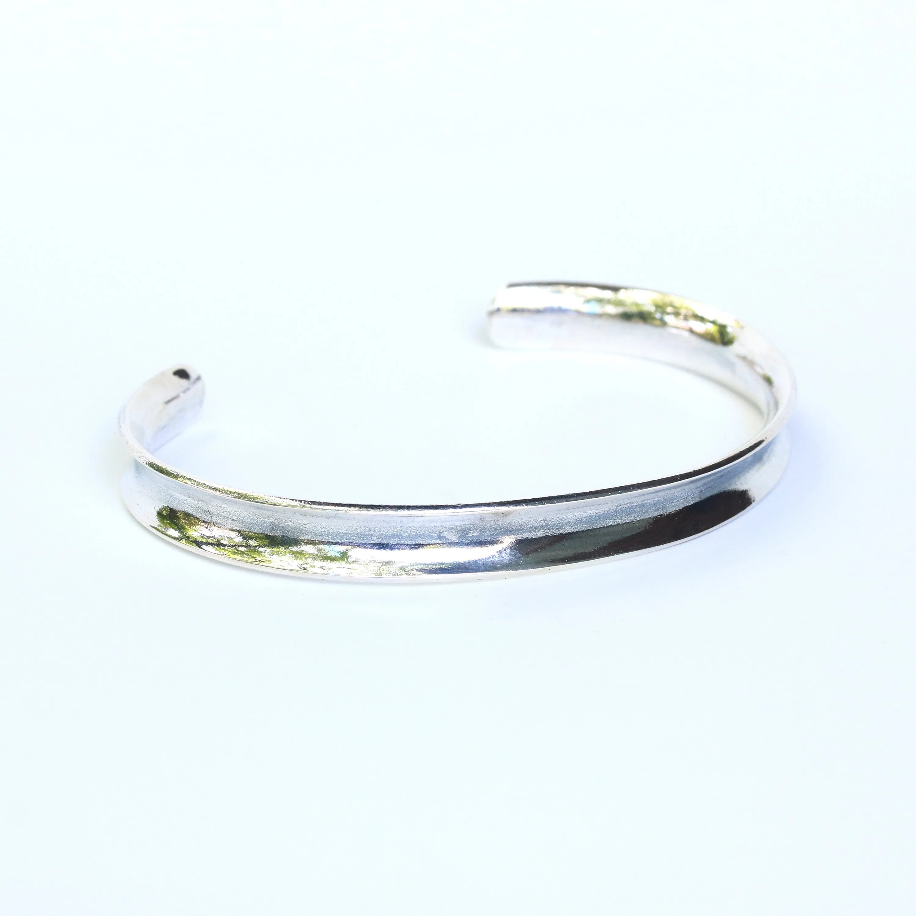 Modern simple cuff men bracelet sterling silver