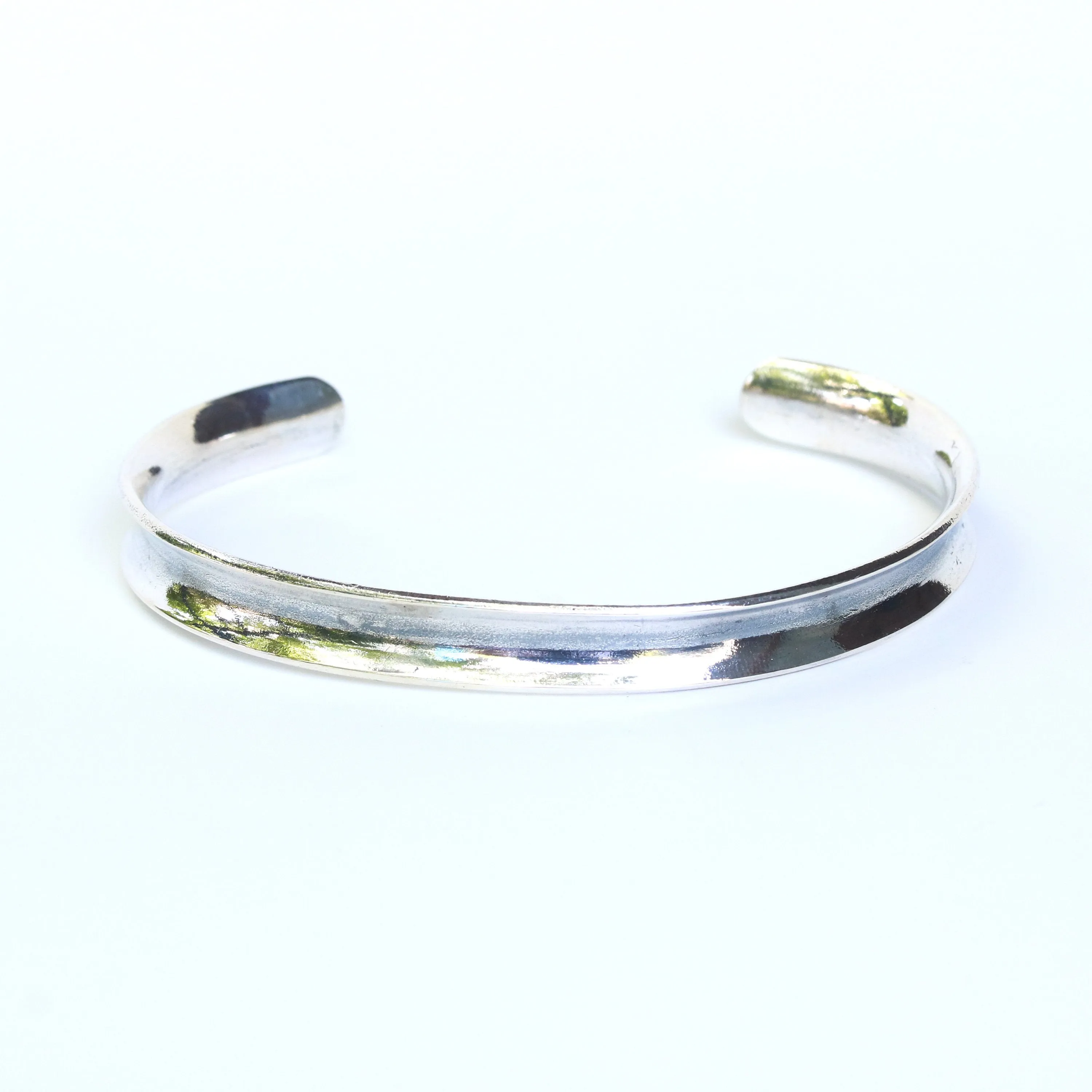 Modern simple cuff men bracelet sterling silver