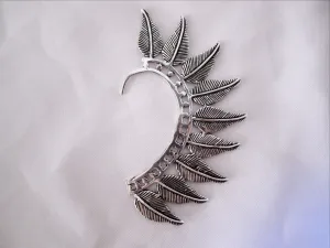 Mohawk Feather Ear Cuff - Silver
