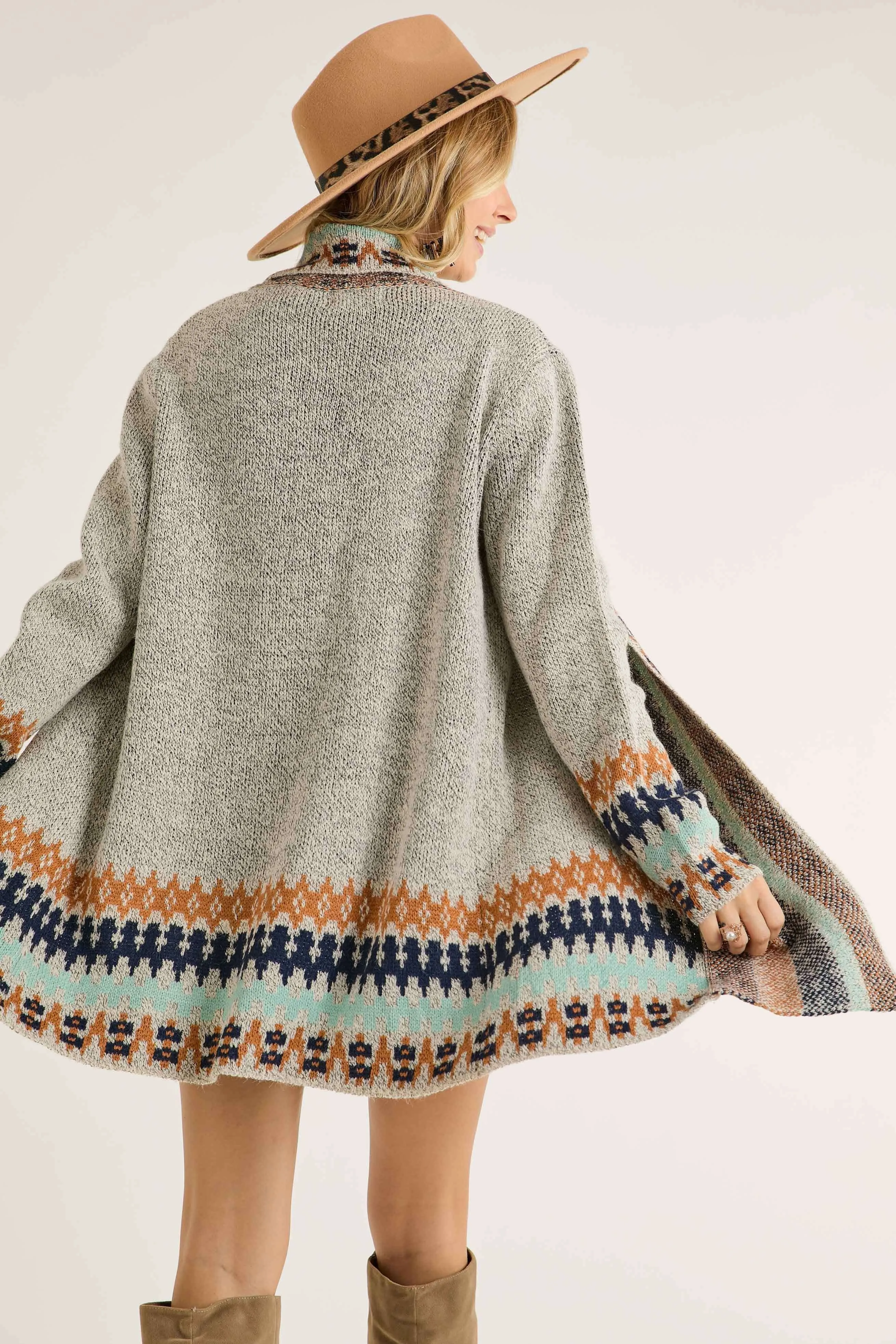 Monica Tribal Cardigan | Grey