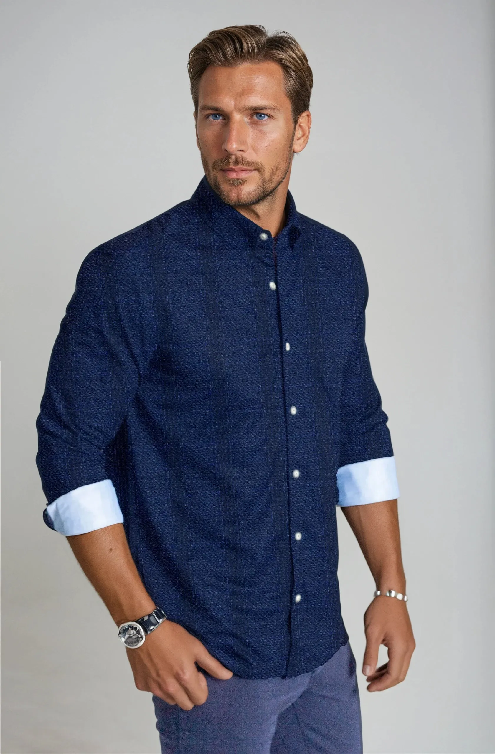 Moody Blues Plaid Long Sleeve Tech Shirt