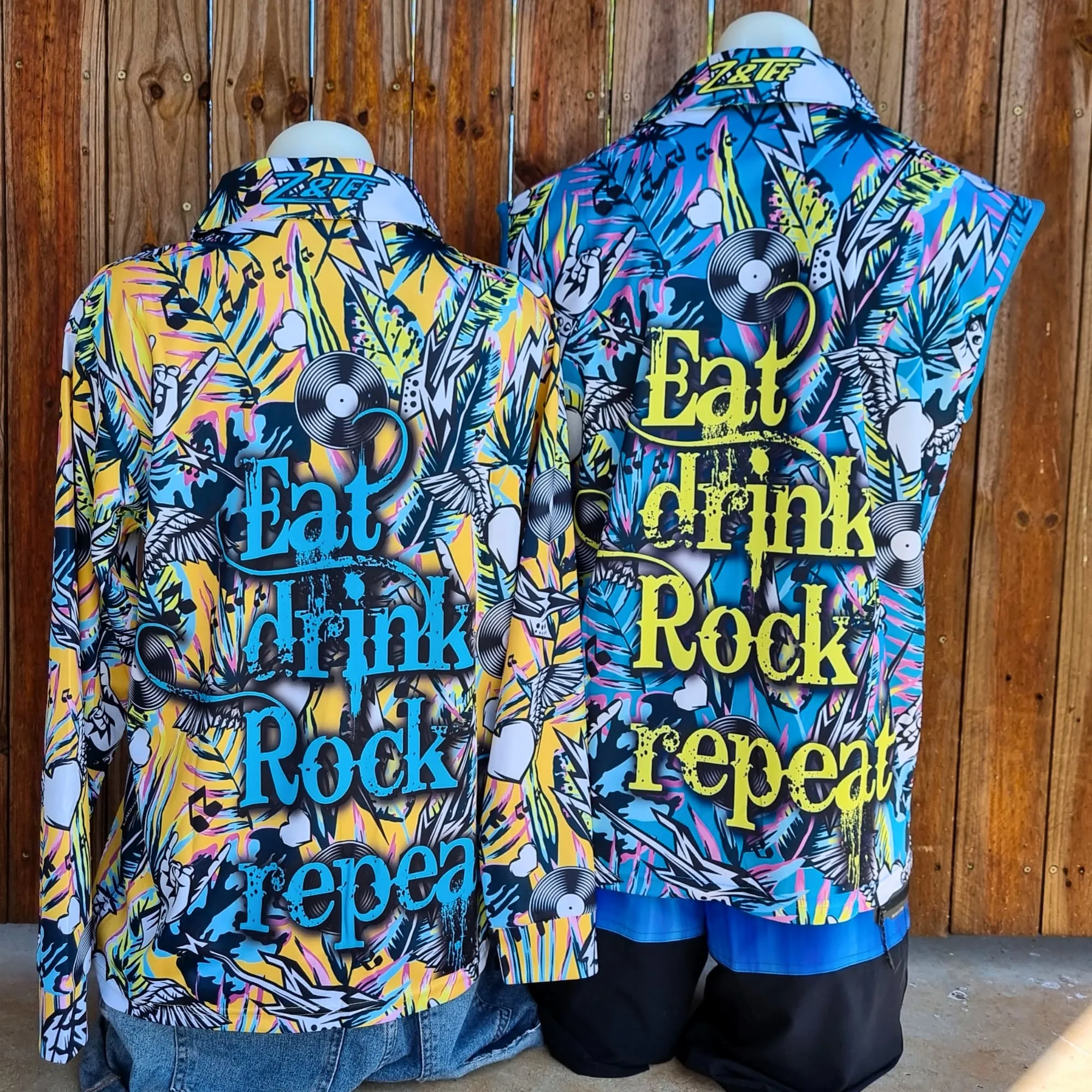Music | Eat Drink Rock Repeat Orange Fishing Shirt