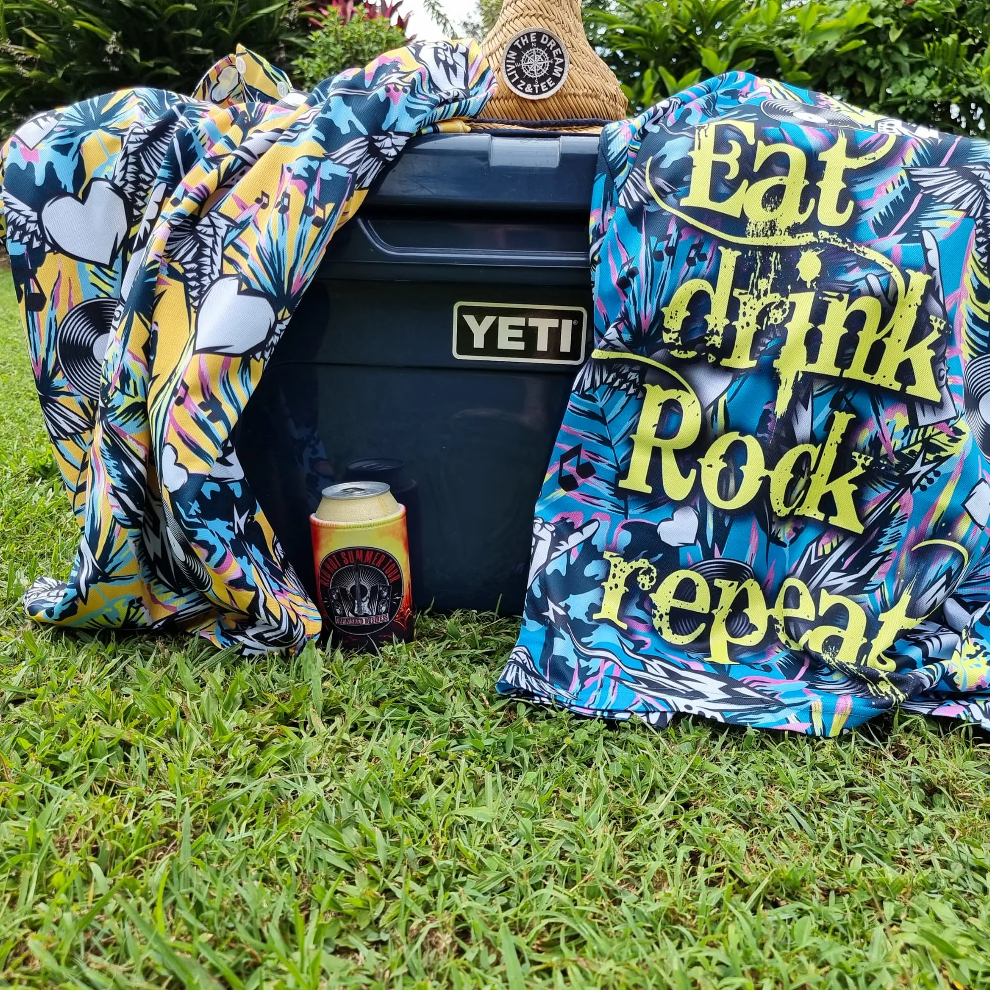 Music | Eat Drink Rock Repeat Orange Fishing Shirt
