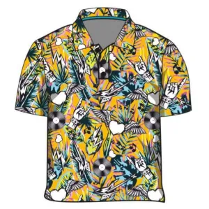Music | Eat Drink Rock Repeat Orange Short Sleeve Fishing Shirt