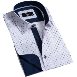 Off White Mens Slim Fit French Cuff Shirts with Cufflink Holes - Casual and Formal