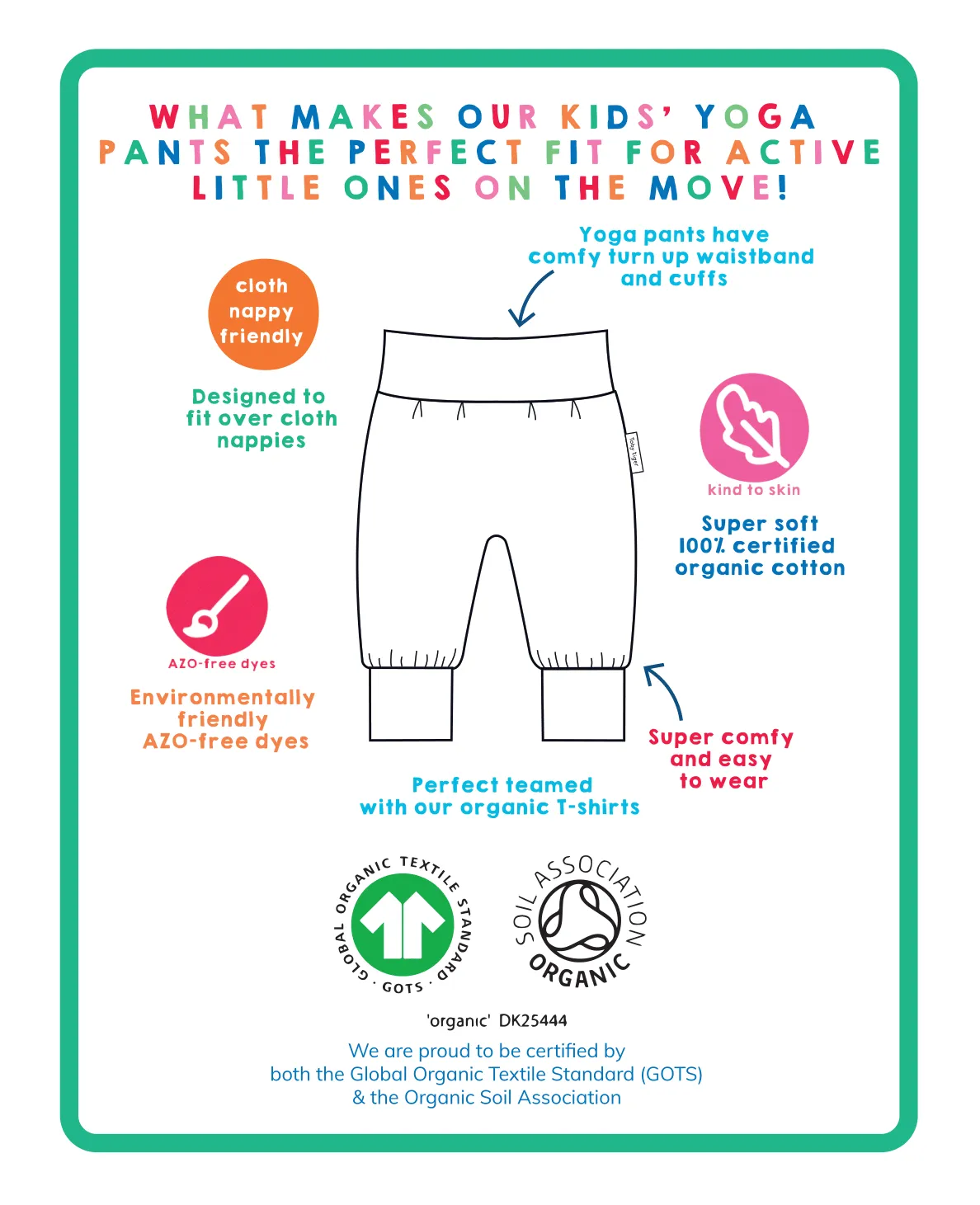 Organic Multi Rainbow Yoga Pants