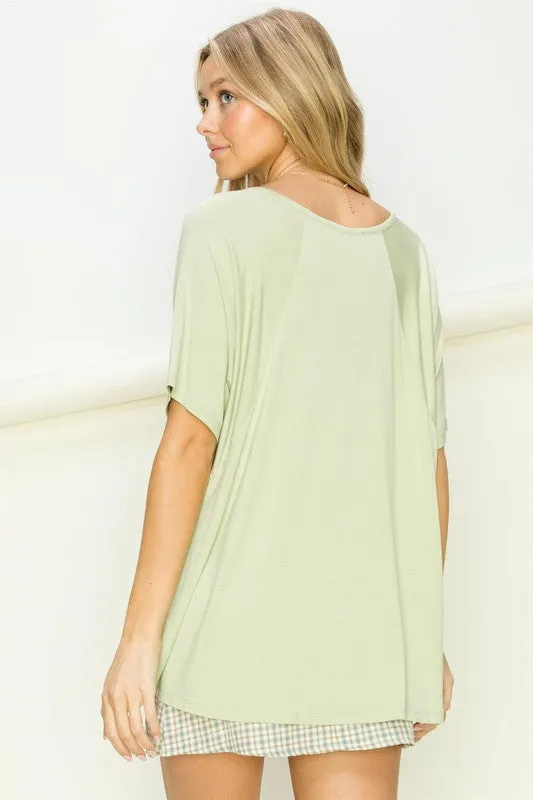 Oversized Short Sleeve Top