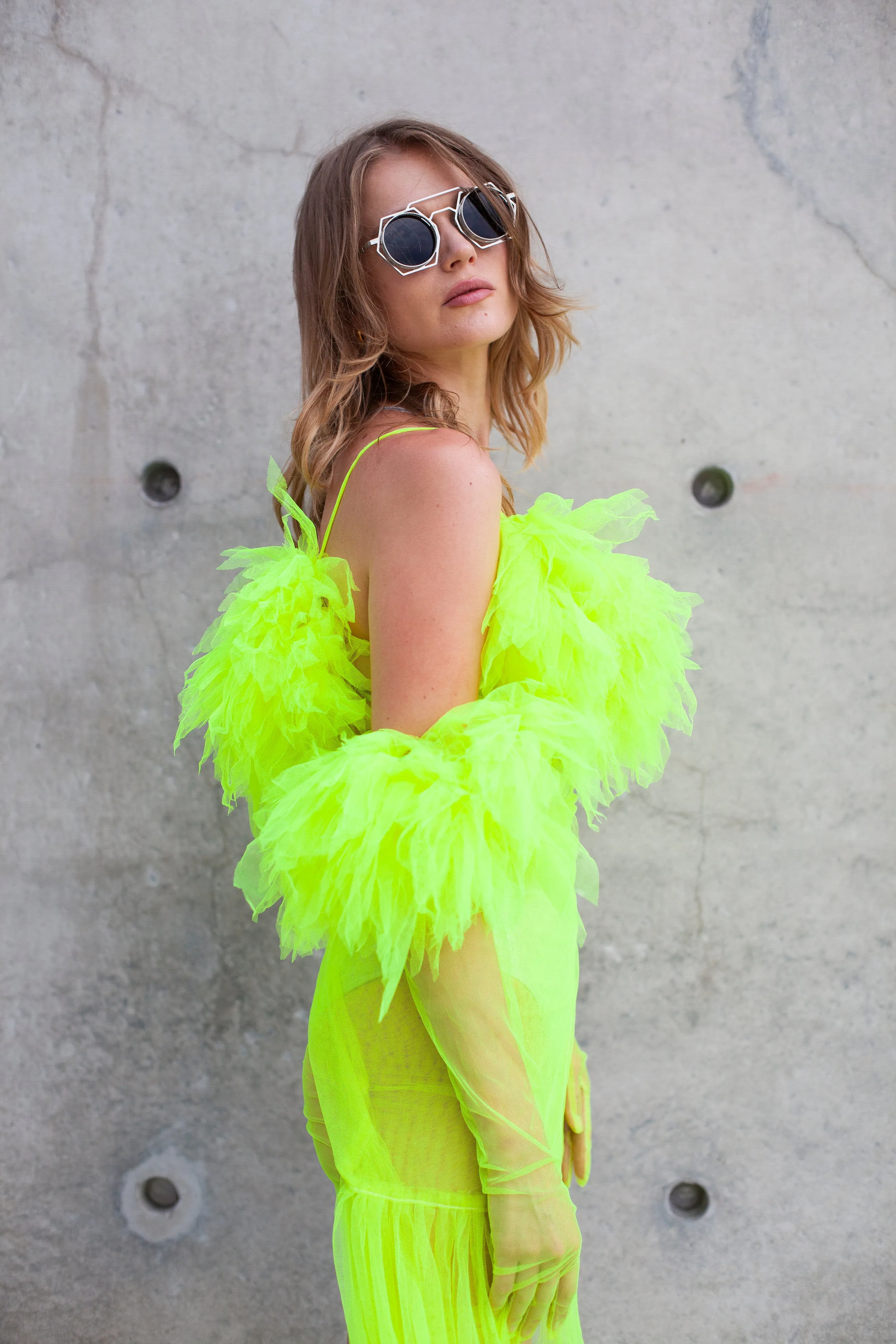 Own Your Rage Neon Green Tulle Dress