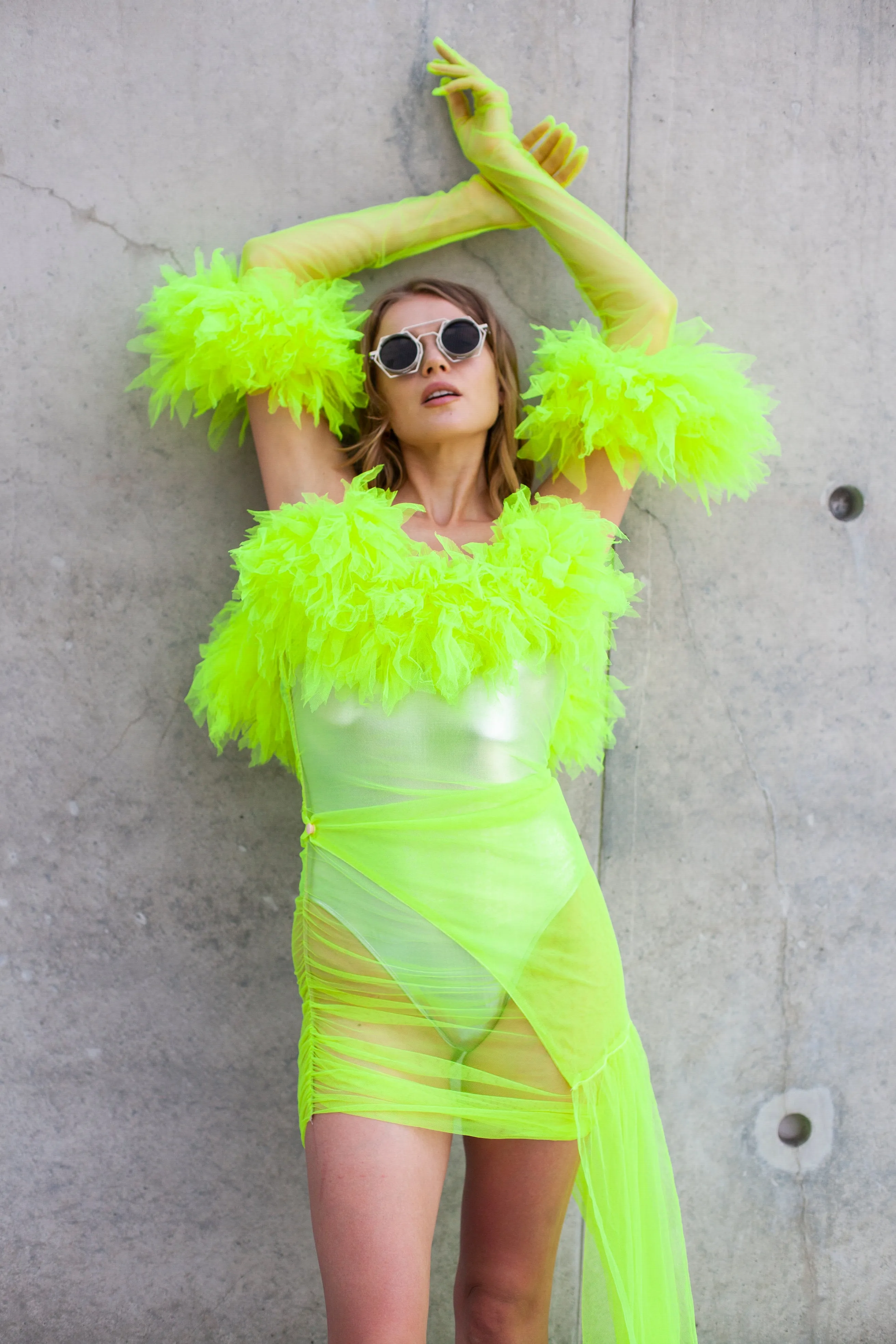 Own Your Rage Neon Green Tulle Dress