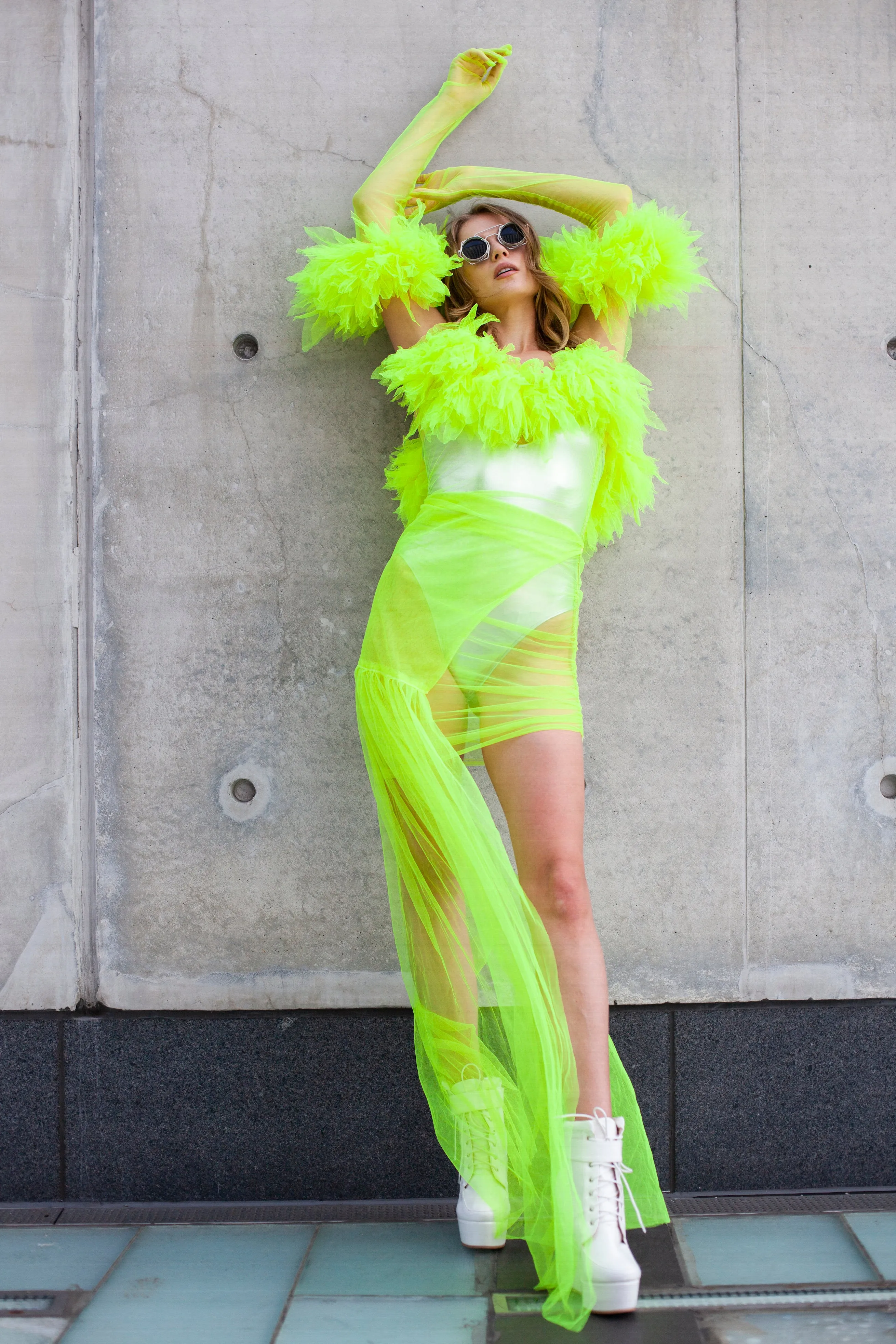 Own Your Rage Neon Green Tulle Dress