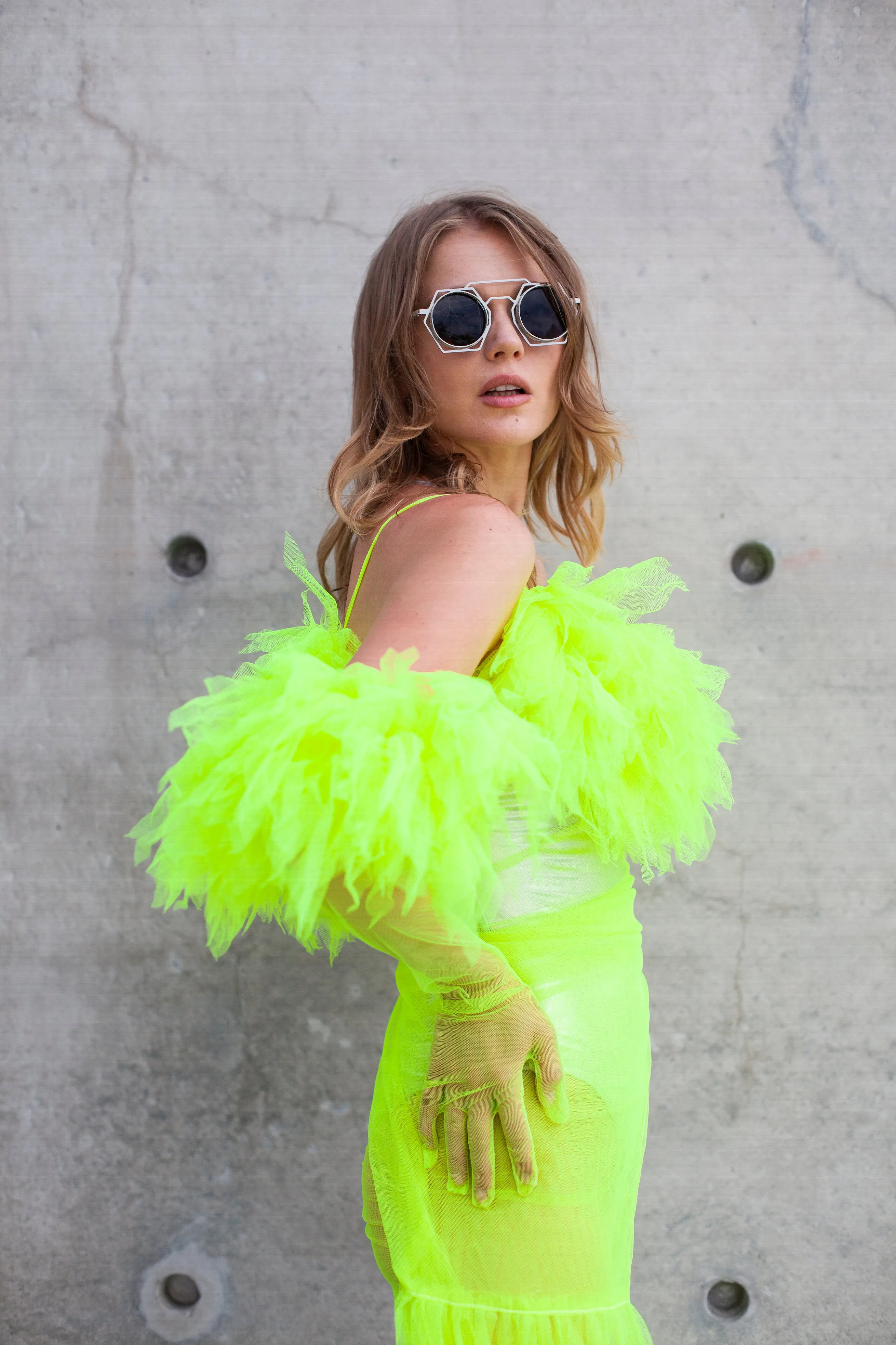 Own Your Rage Neon Green Tulle Dress