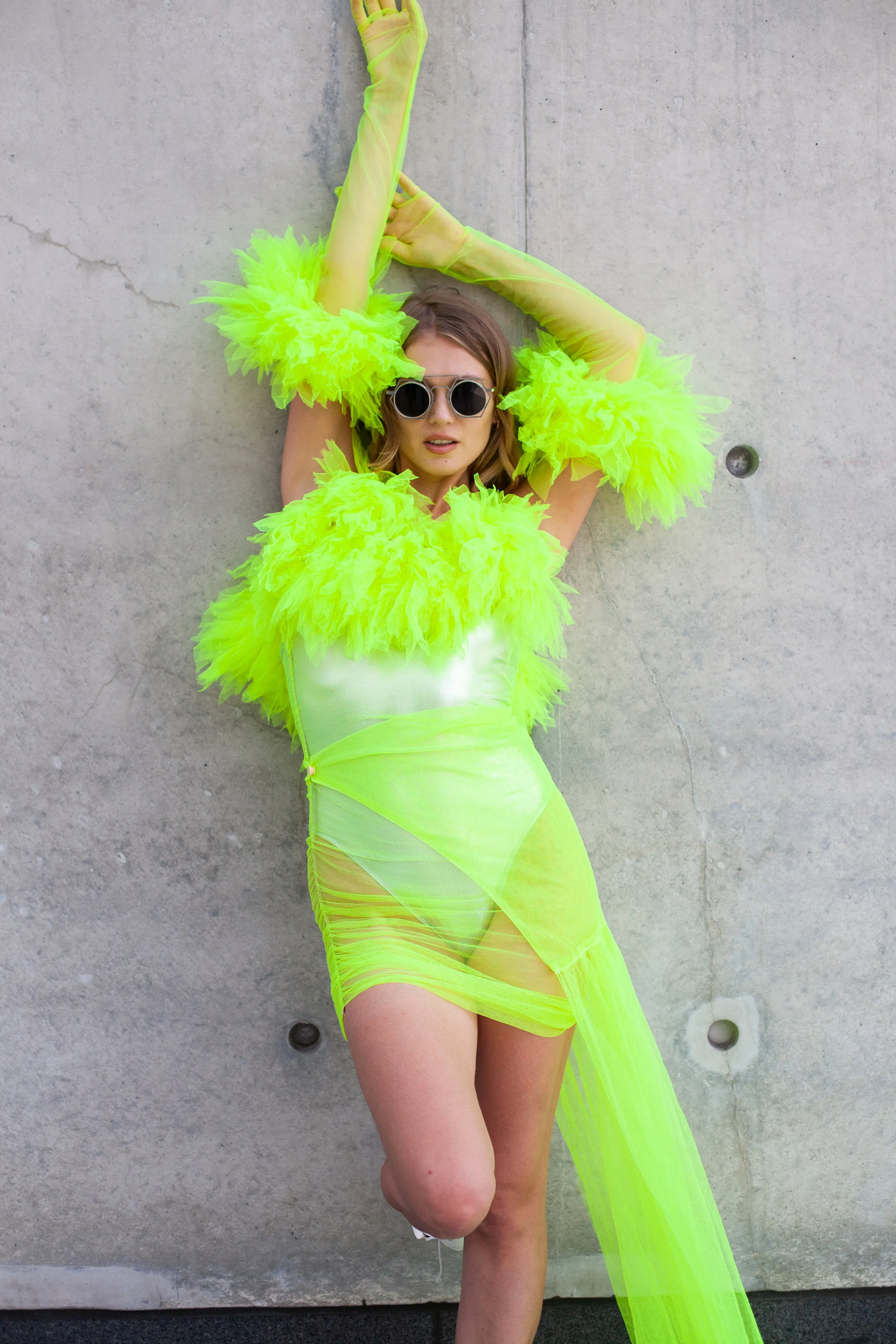 Own Your Rage Neon Green Tulle Dress