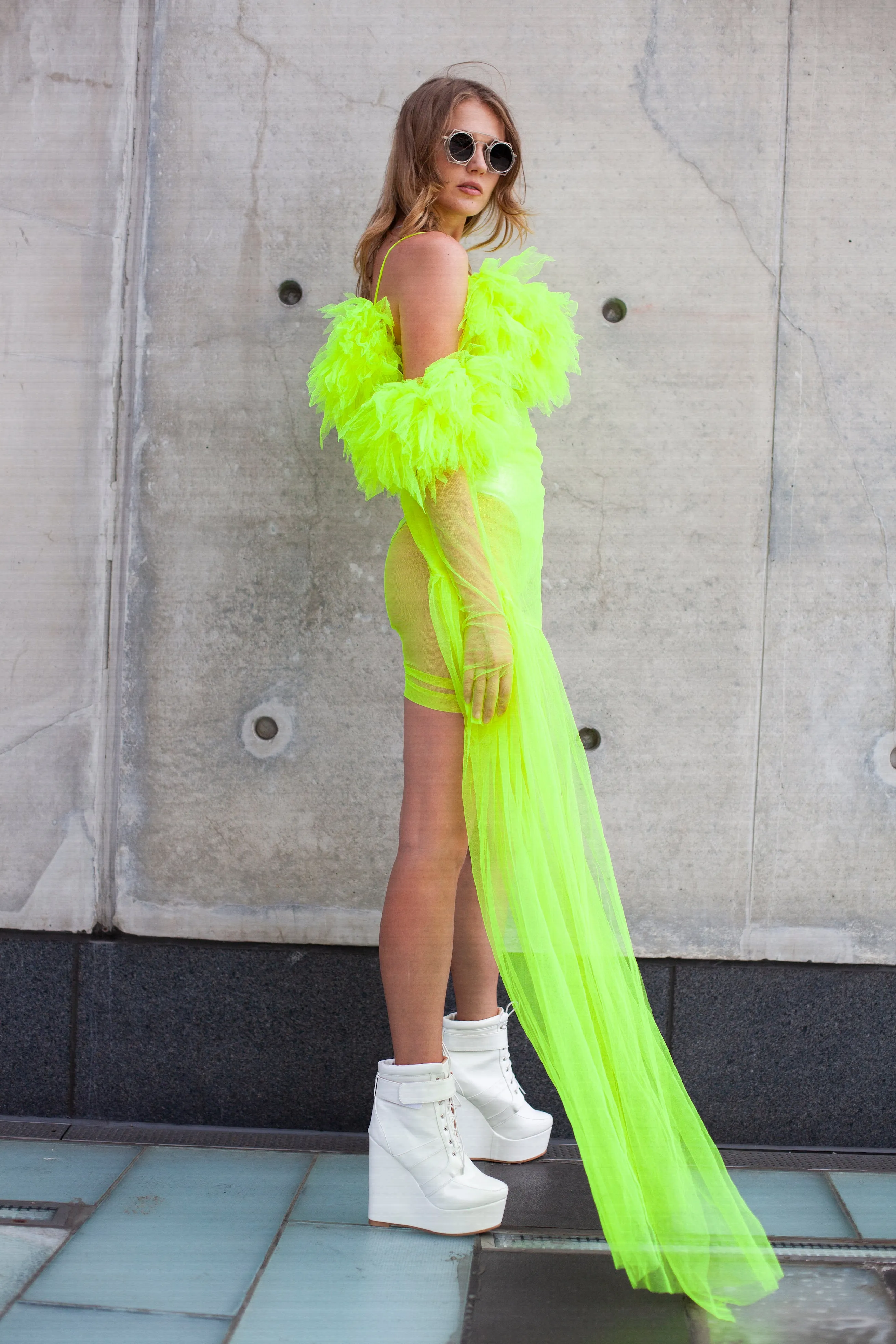 Own Your Rage Neon Green Tulle Dress