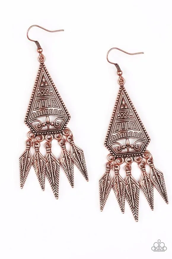 Paparazzi Me Oh MAYAN Earrings Copper
