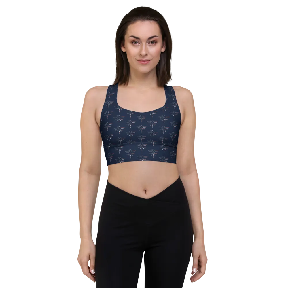 Patriot Eagle Logo RWB Flag Sports Bra