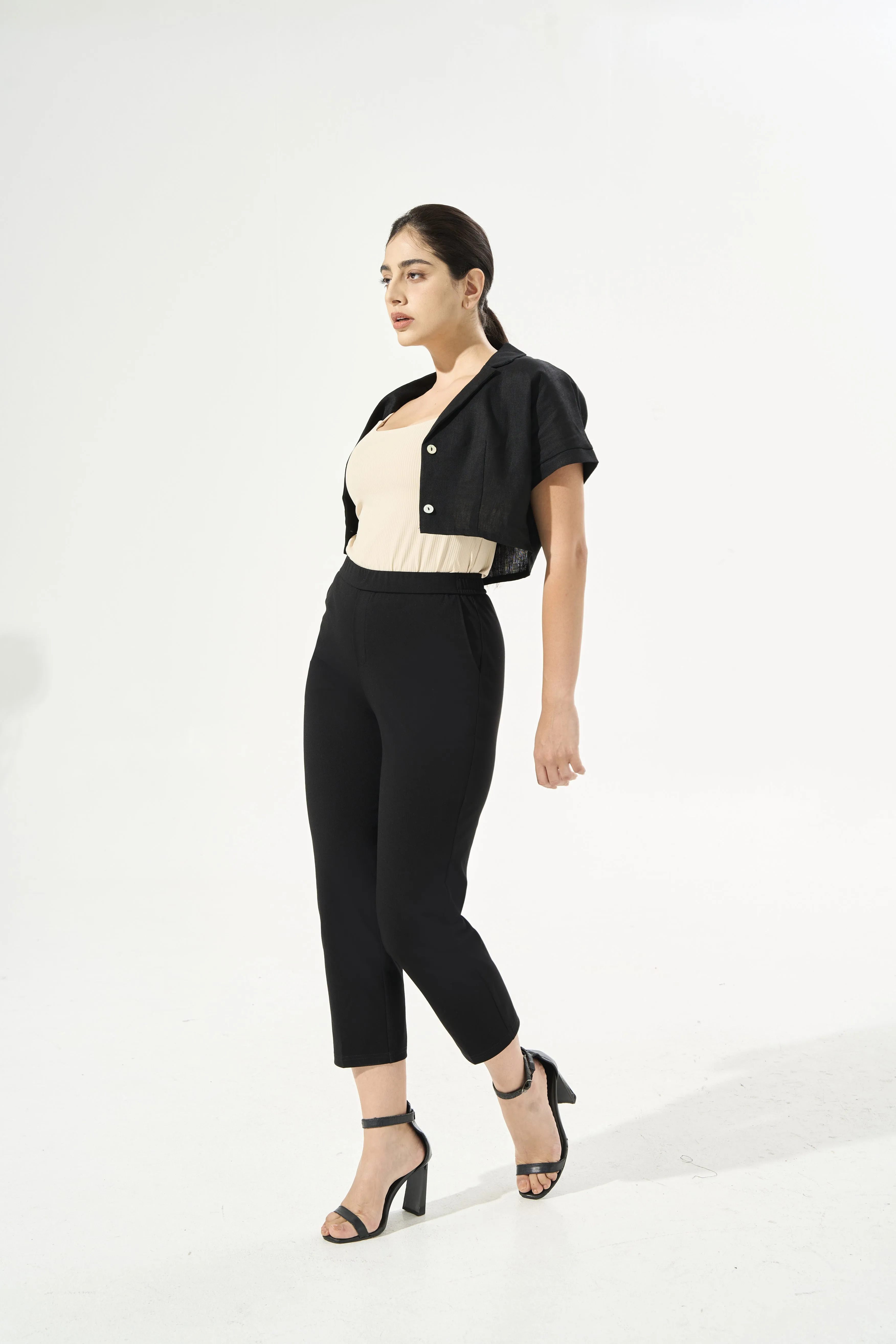 [Petite Collection] Cooling & Breathable, Wrinkle-Free Suit Trouser With Stretchable Waistband & Pockets