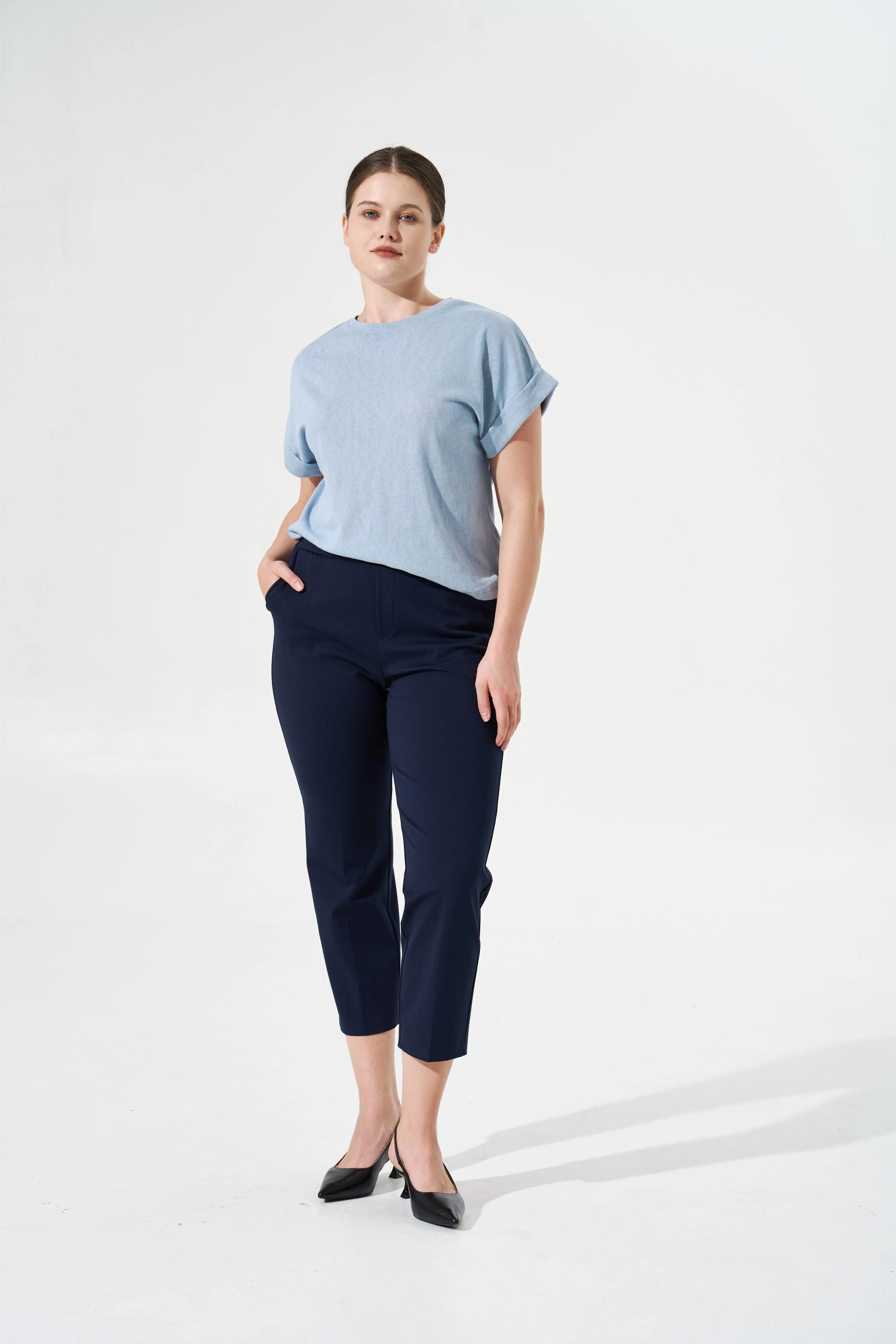 [Petite Collection] Cooling & Breathable, Wrinkle-Free Suit Trouser With Stretchable Waistband & Pockets
