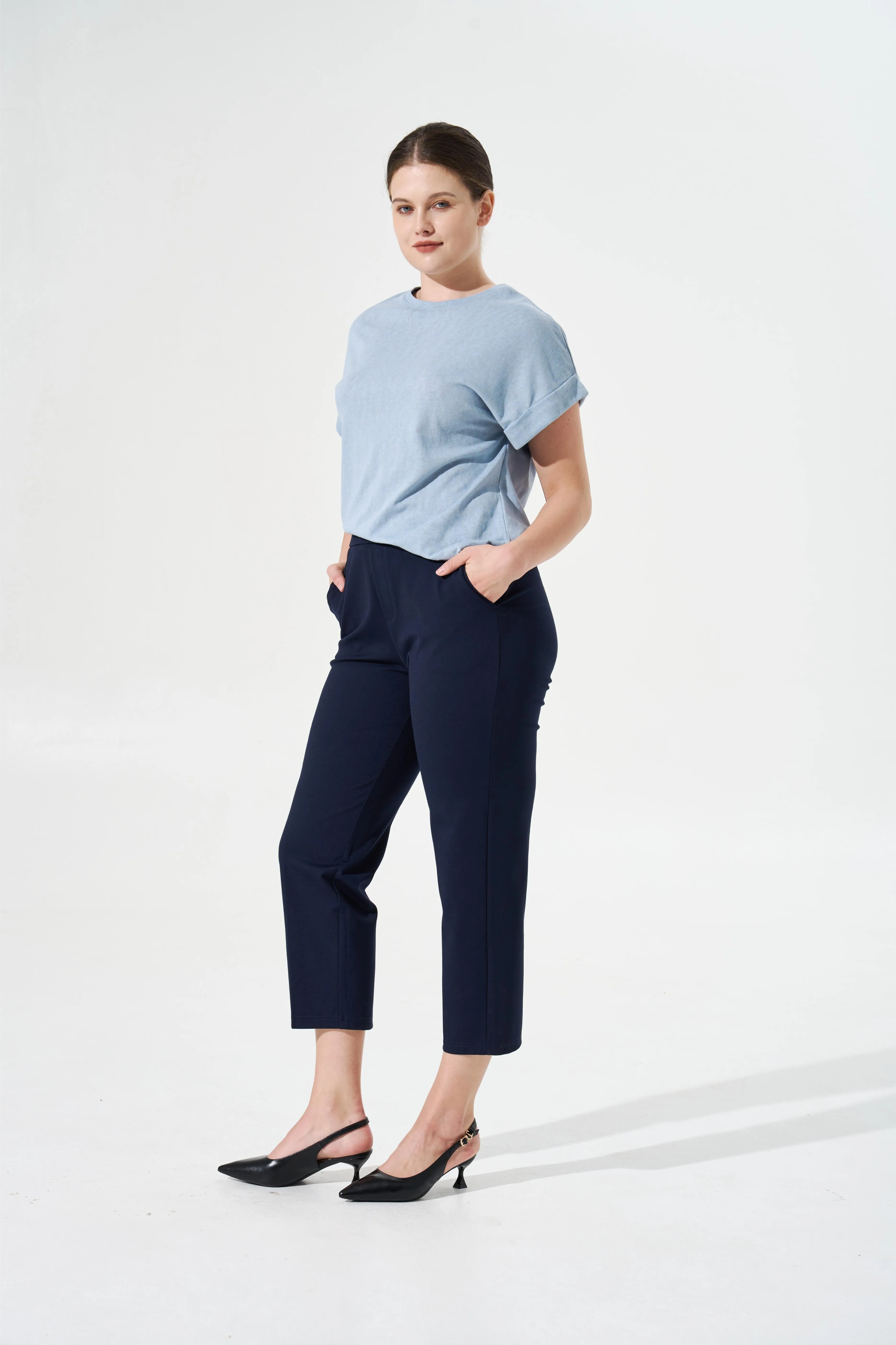 [Petite Collection] Cooling & Breathable, Wrinkle-Free Suit Trouser With Stretchable Waistband & Pockets