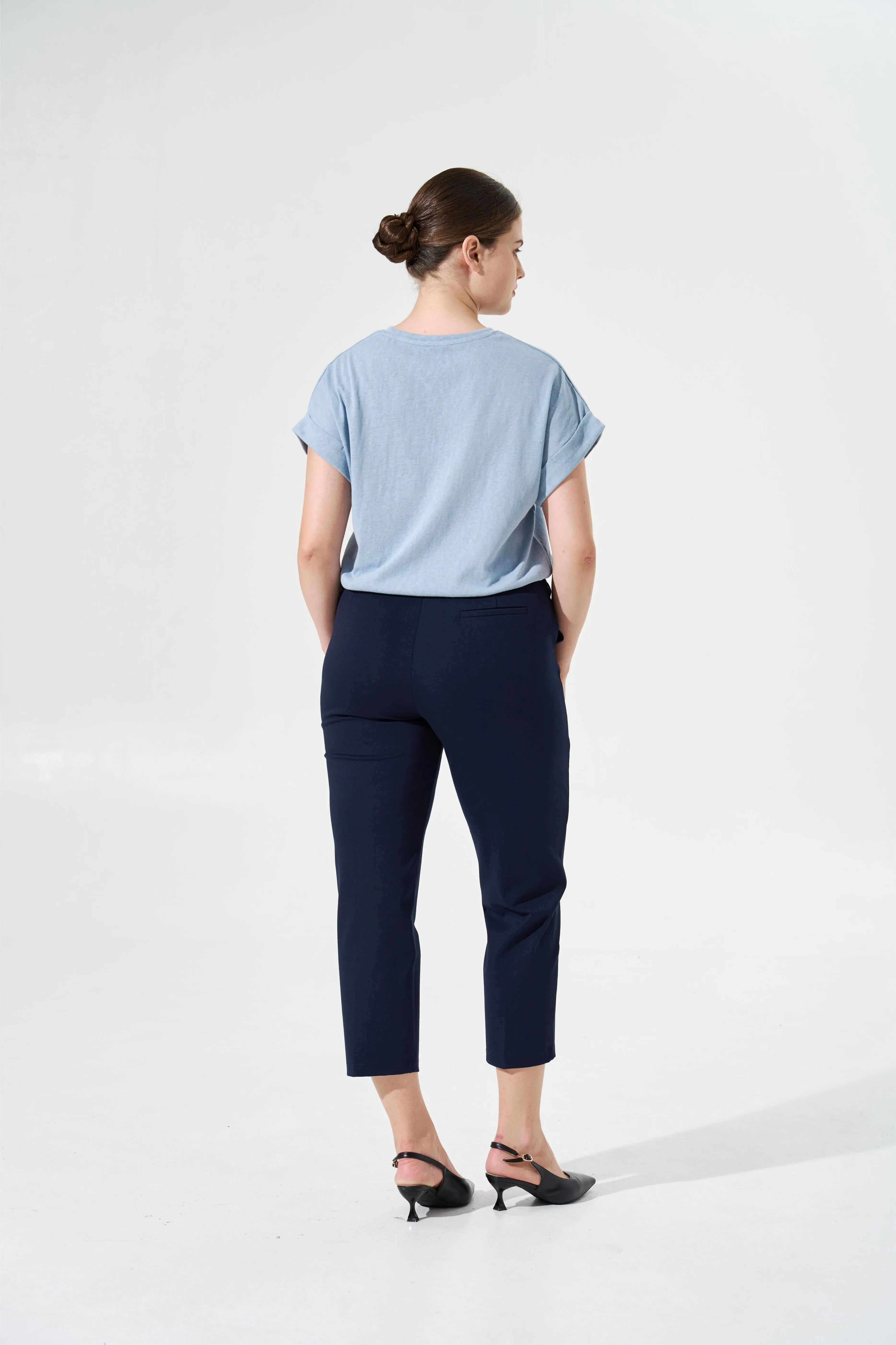 [Petite Collection] Cooling & Breathable, Wrinkle-Free Suit Trouser With Stretchable Waistband & Pockets