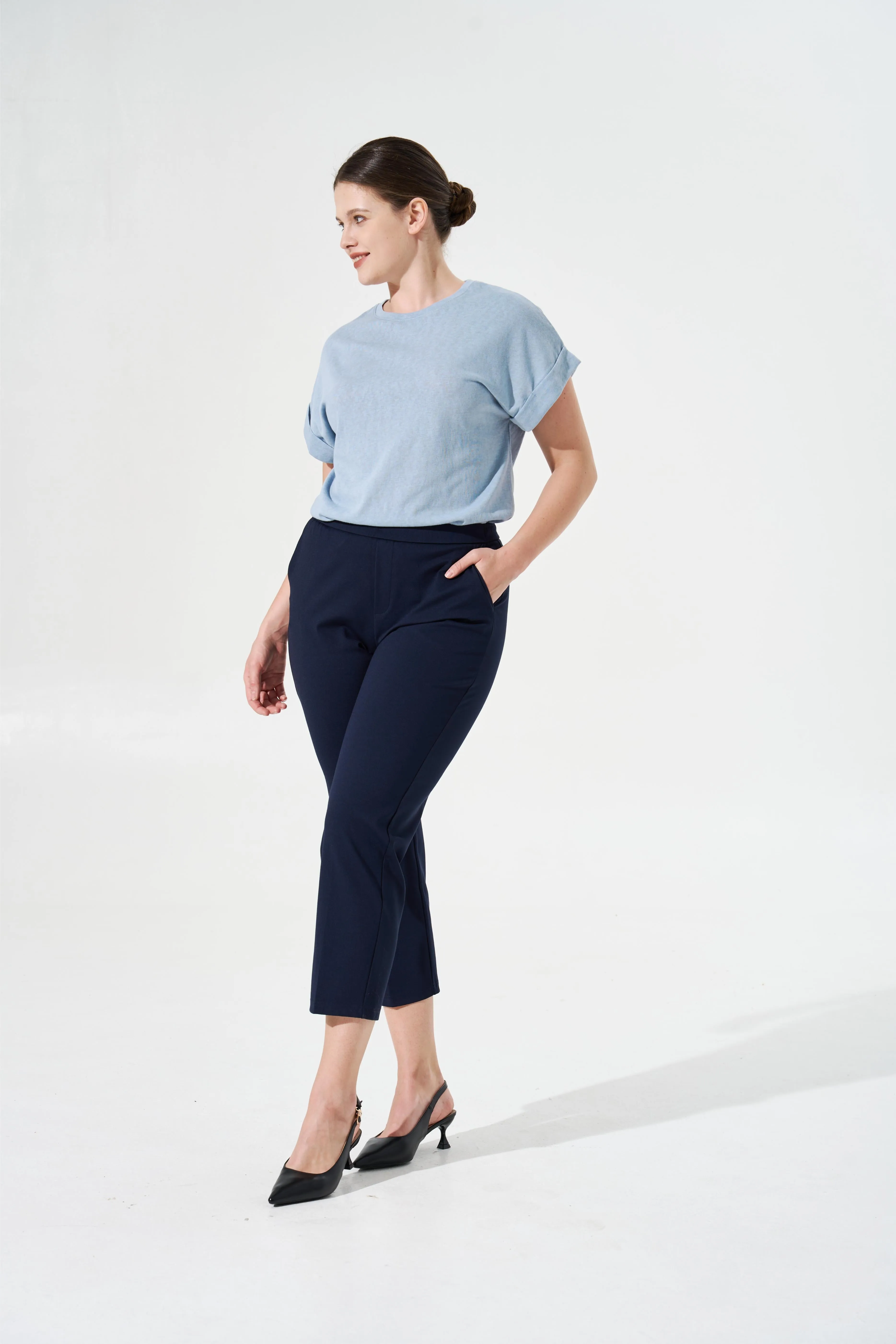 [Petite Collection] Cooling & Breathable, Wrinkle-Free Suit Trouser With Stretchable Waistband & Pockets