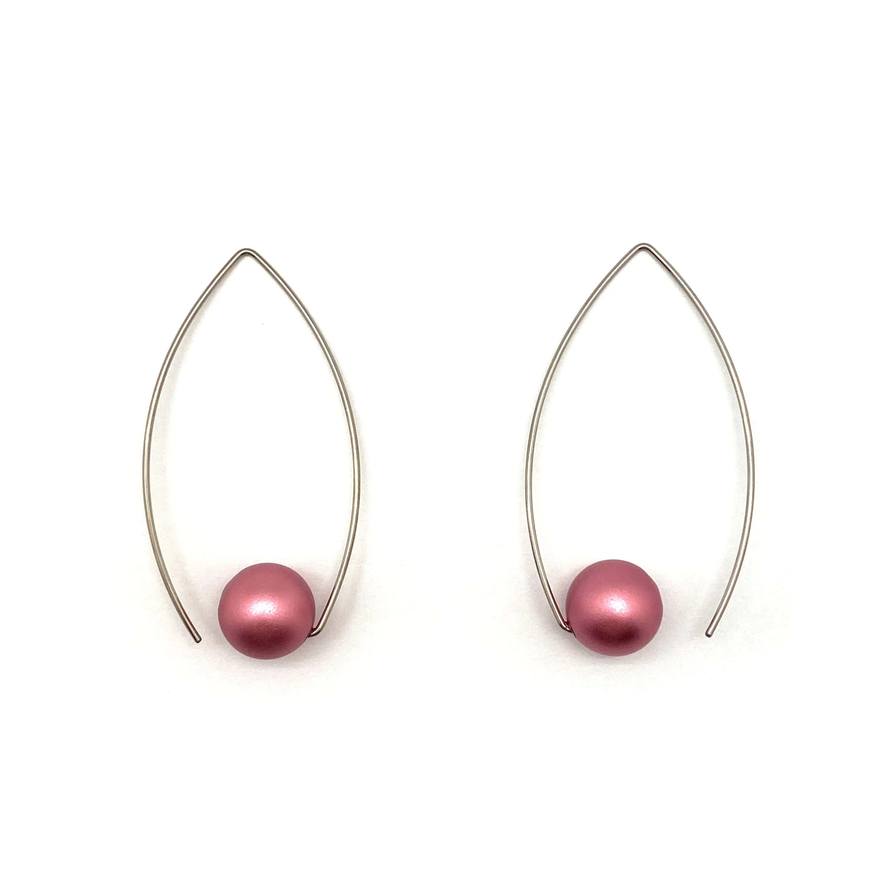 Pink Inverted Sphere Earrings