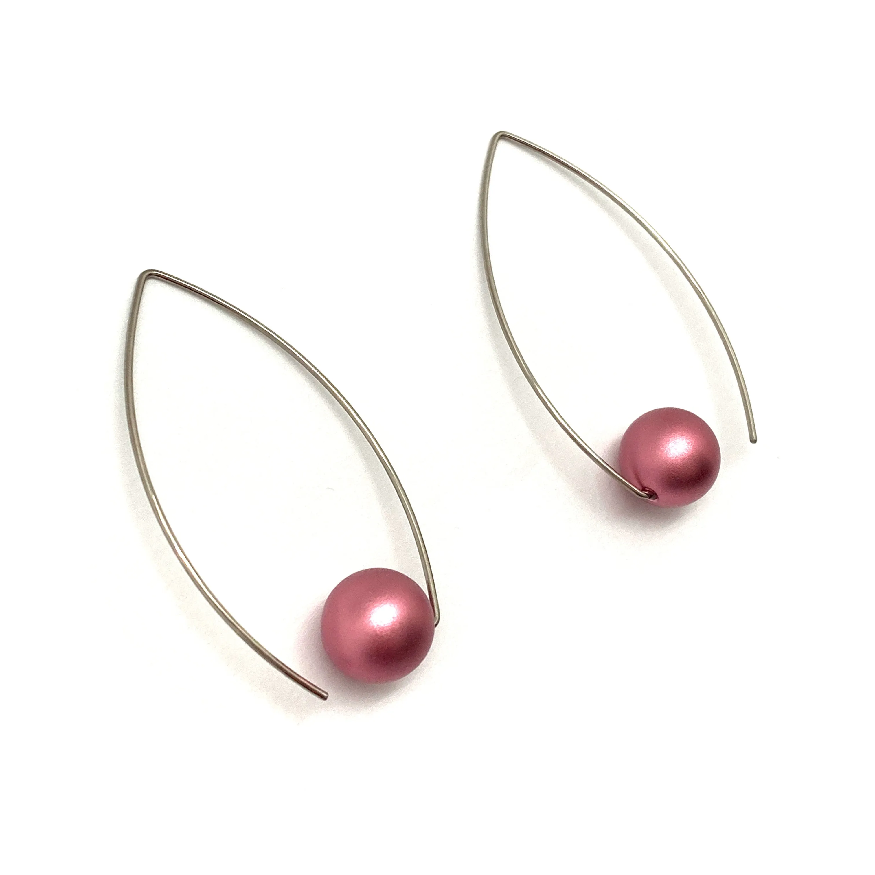 Pink Inverted Sphere Earrings