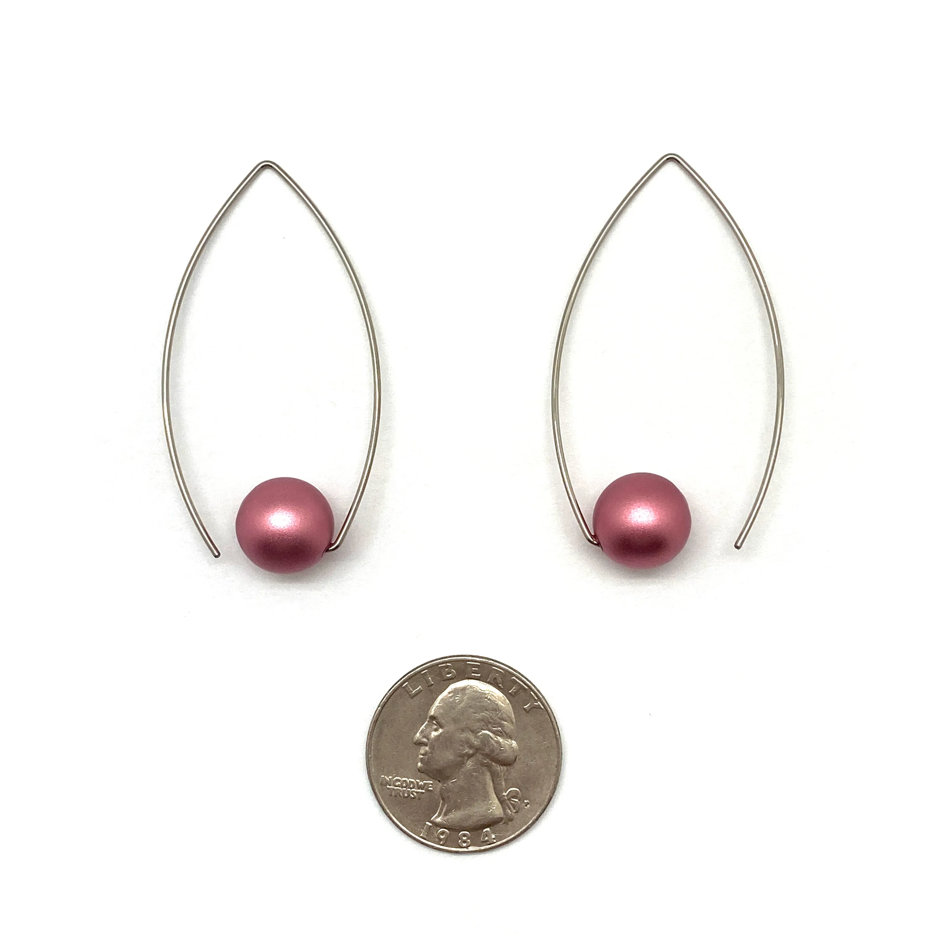 Pink Inverted Sphere Earrings