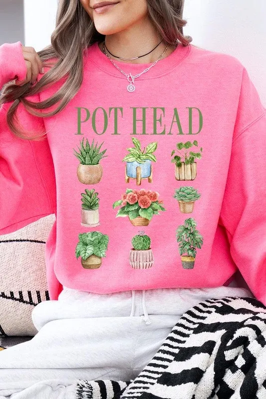 Pot Head Plant Lover Graphic Sweatshirt