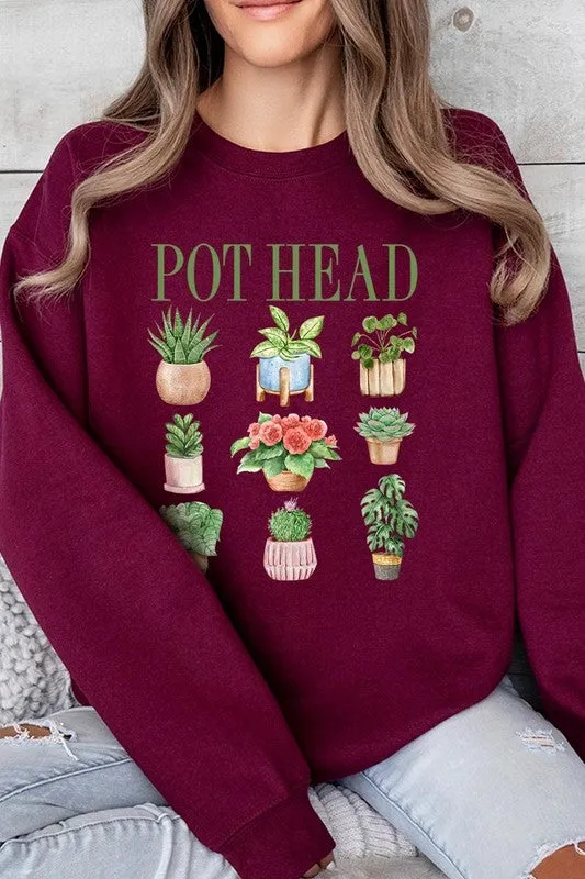 Pot Head Plant Lover Graphic Sweatshirt
