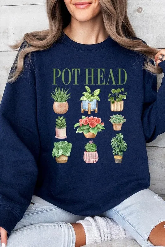 Pot Head Plant Lover Graphic Sweatshirt