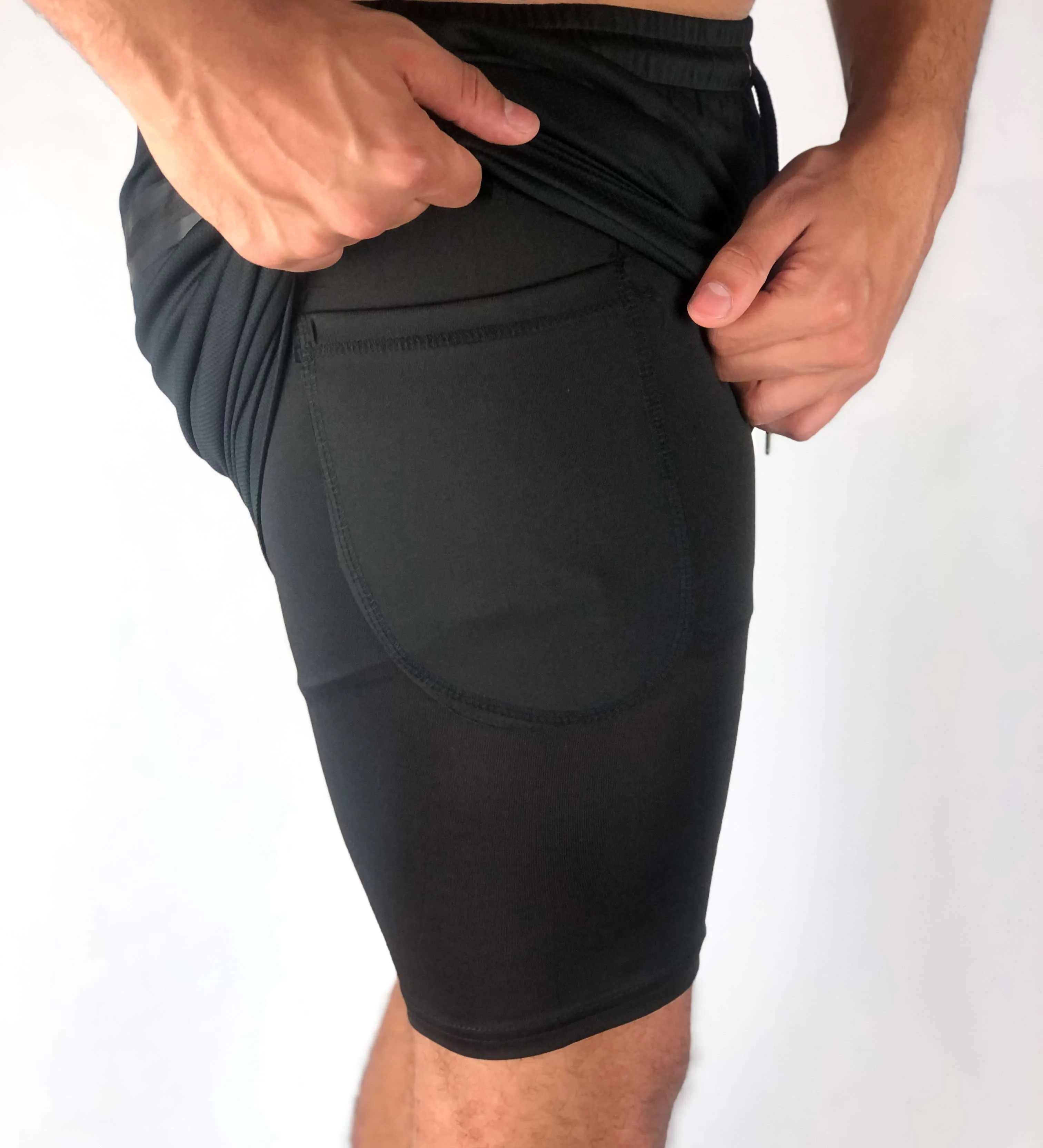 Premium Shorts w/ Compression - Black