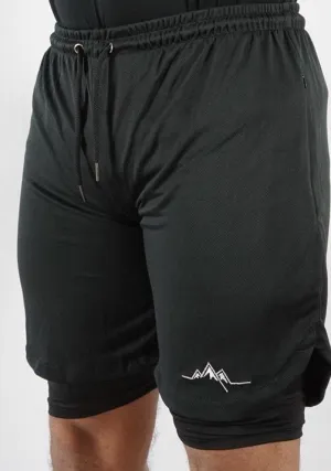 Premium Shorts w/ Compression - Black