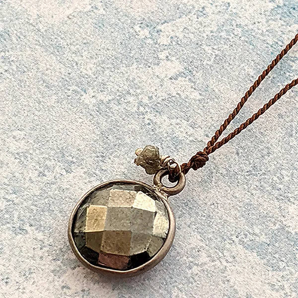Pyrite and Diamond Pendant