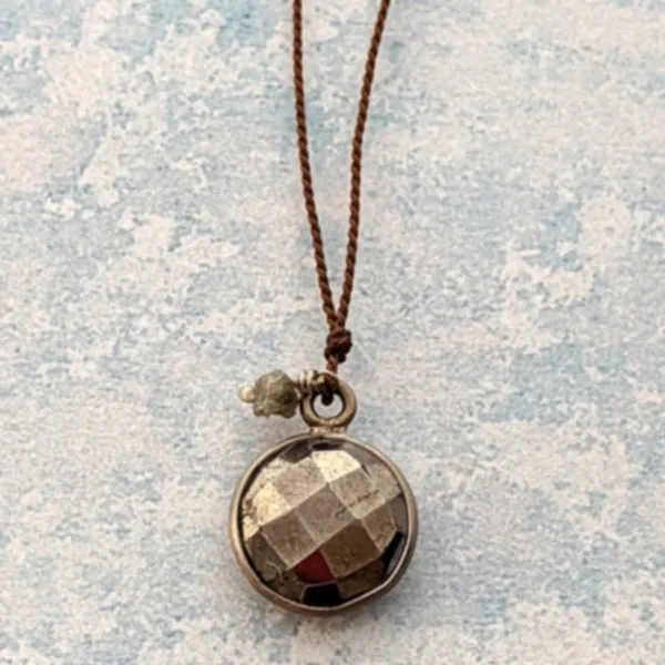 Pyrite and Diamond Pendant