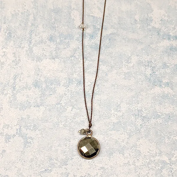 Pyrite and Diamond Pendant