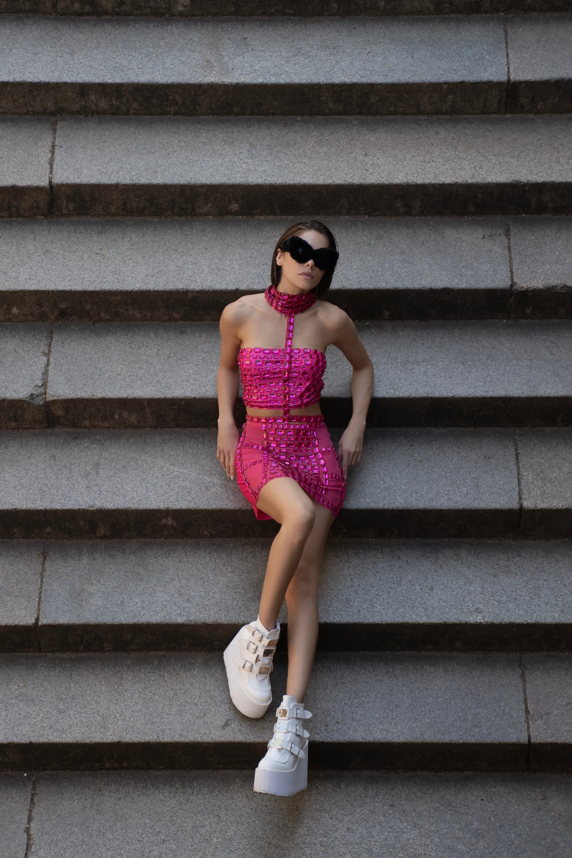 Reality Is Overrated Pink Top and Skirt Set
