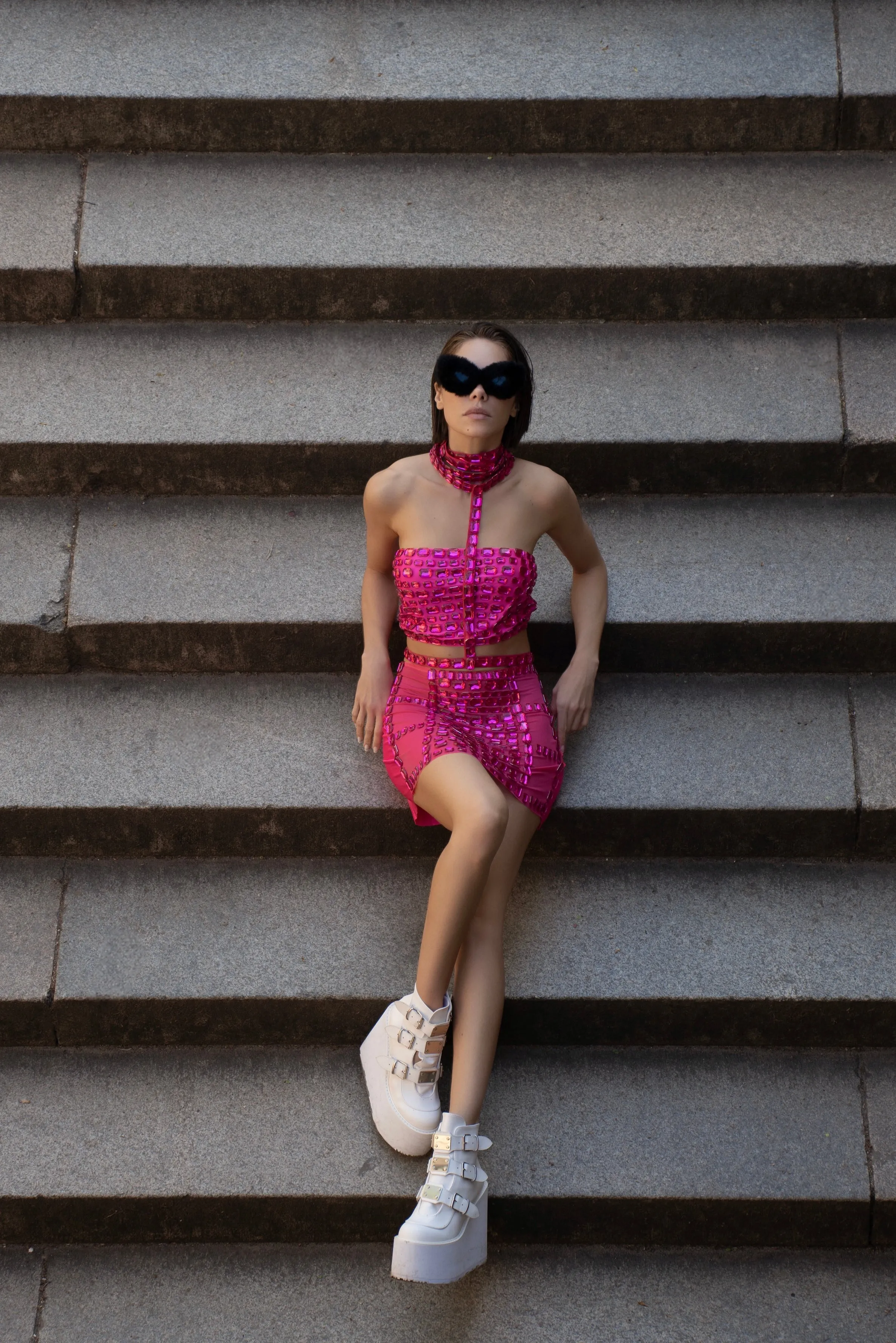 Reality Is Overrated Pink Top and Skirt Set