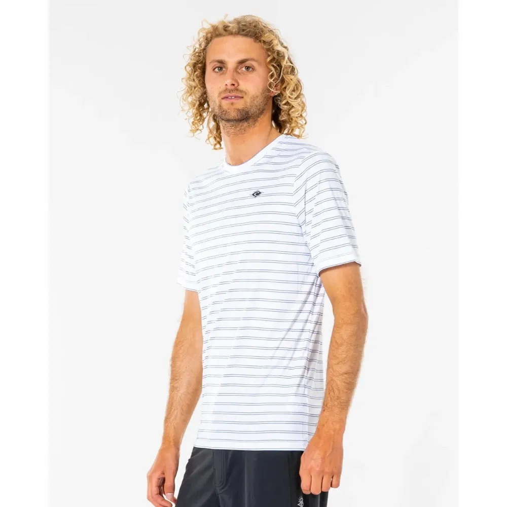 RIP CURL PLAIN STRIPE S/S SURFLITE TEE WHITE