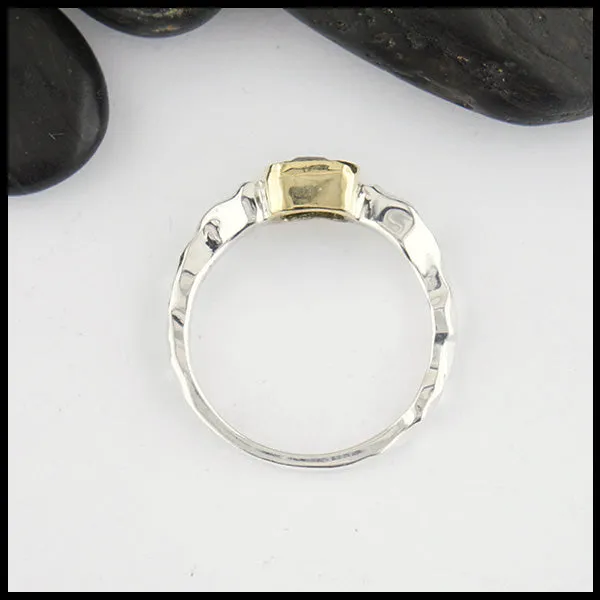 Rose Cut Green Tourmaline Ring