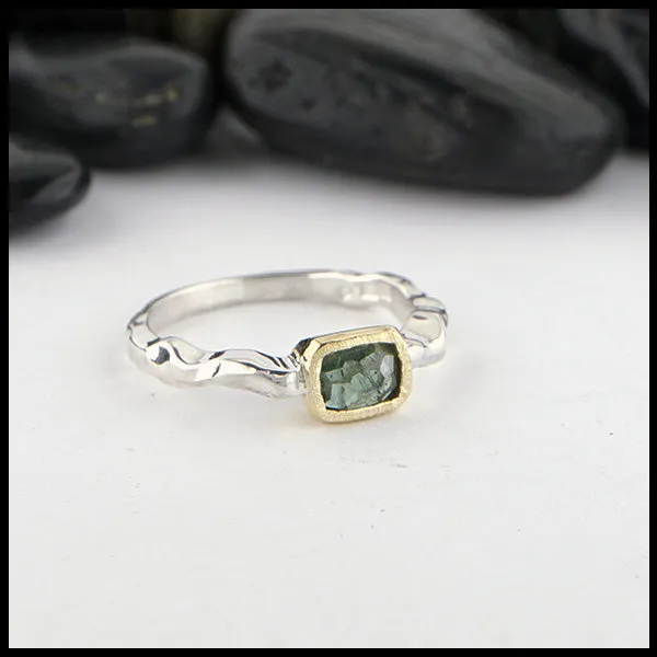 Rose Cut Green Tourmaline Ring