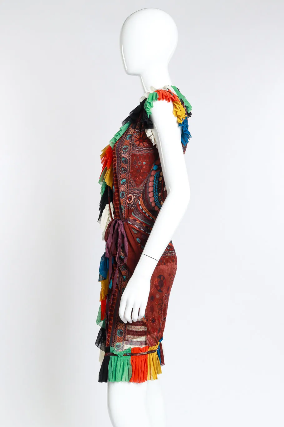 Ruffle Tribal Wrap Dress