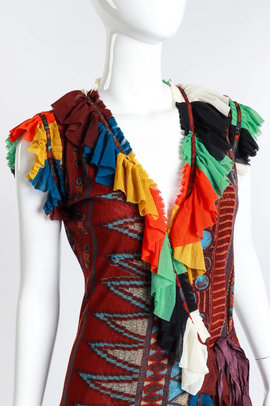 Ruffle Tribal Wrap Dress