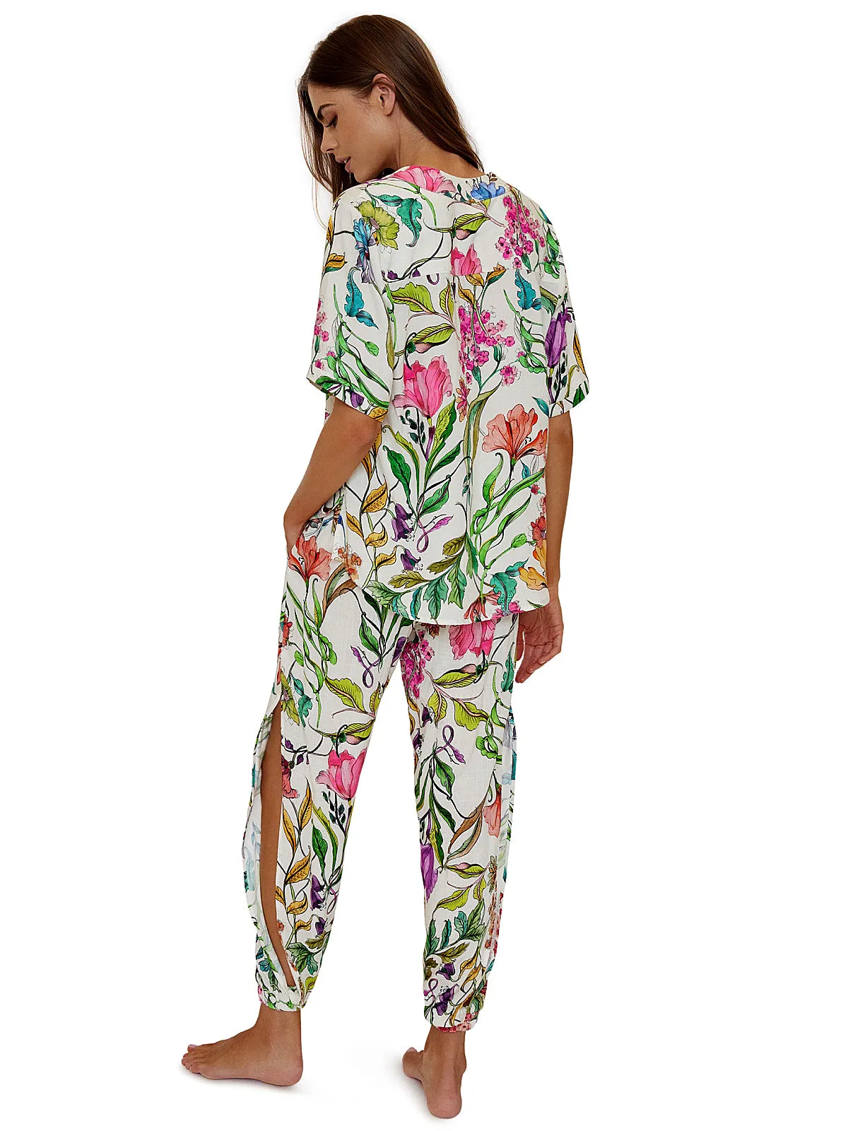 Sammy Button Blouse-Ivy Slit Pant ::RET