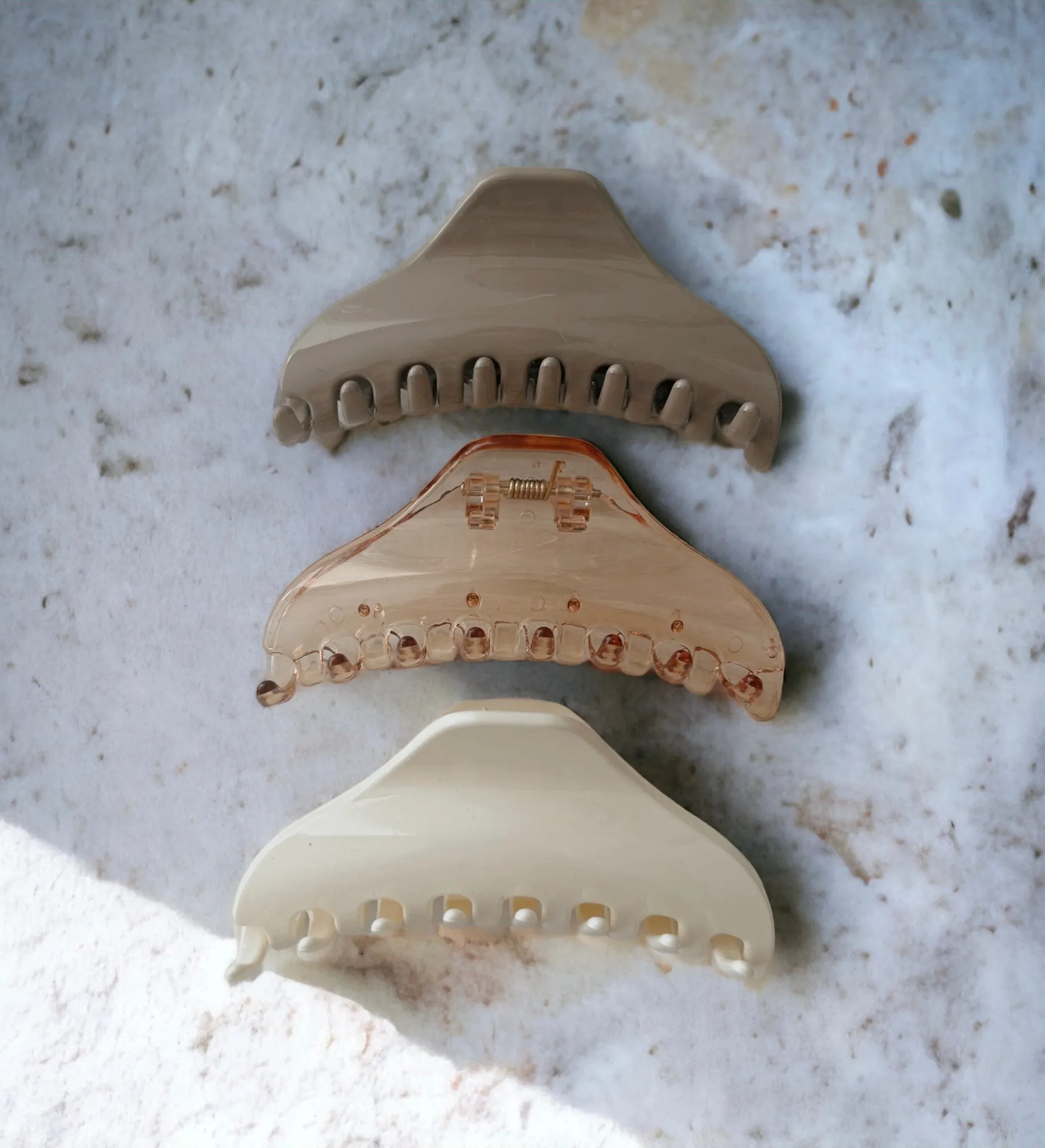 Simple Solid Hair Claw - Cool Clay