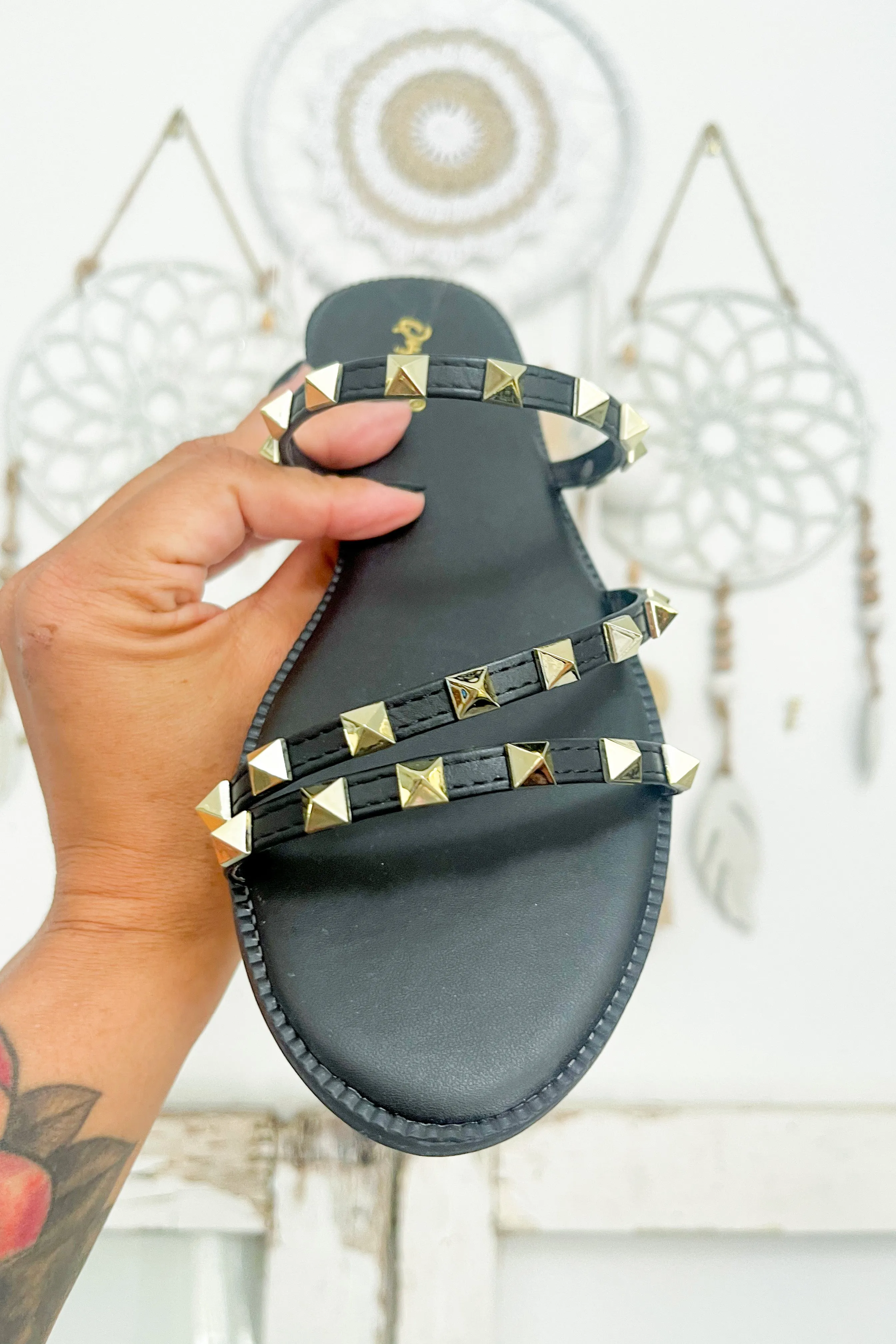 Size 6  // Black Studded Sandal