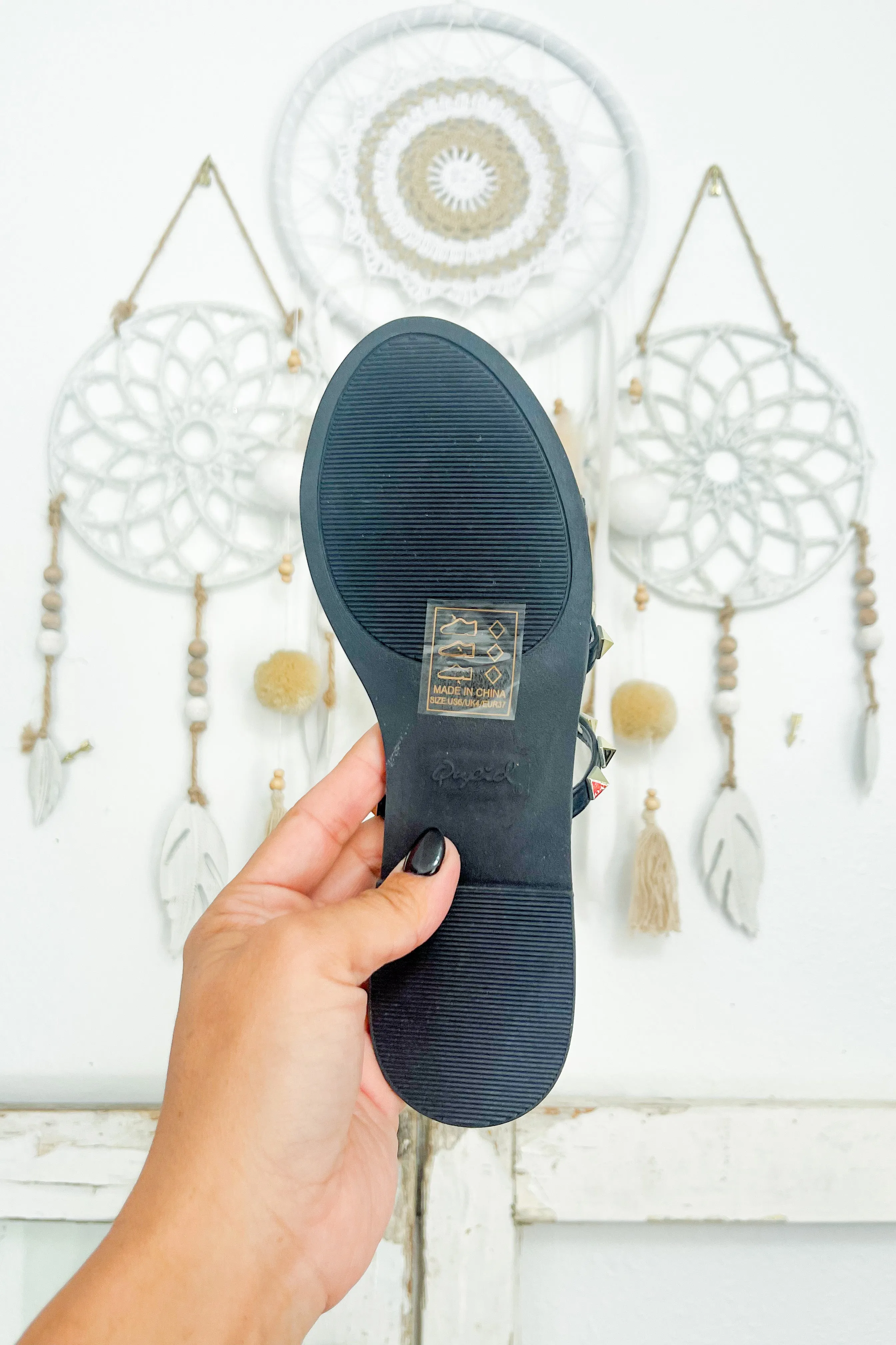 Size 6  // Black Studded Sandal