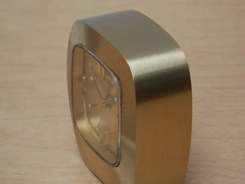 Small Swiza 8-Day Small Brass Wind Up Clock
