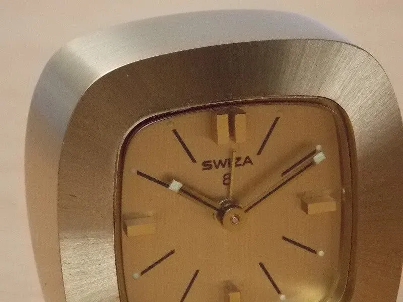 Small Swiza 8-Day Small Brass Wind Up Clock
